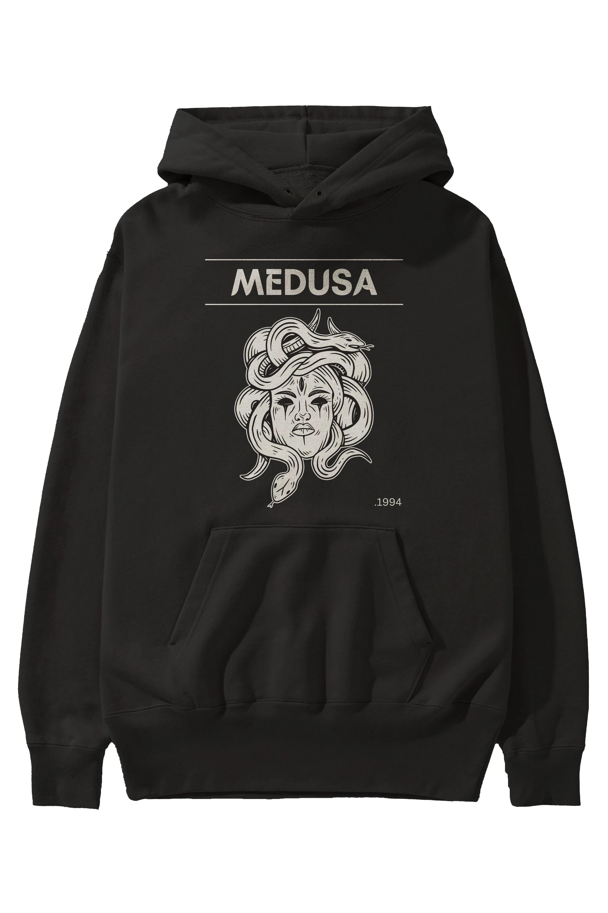 Medusa Ön Baskılı Oversize Hoodie Kapüşonlu Sweatshirt Erkek Kadın Unisex