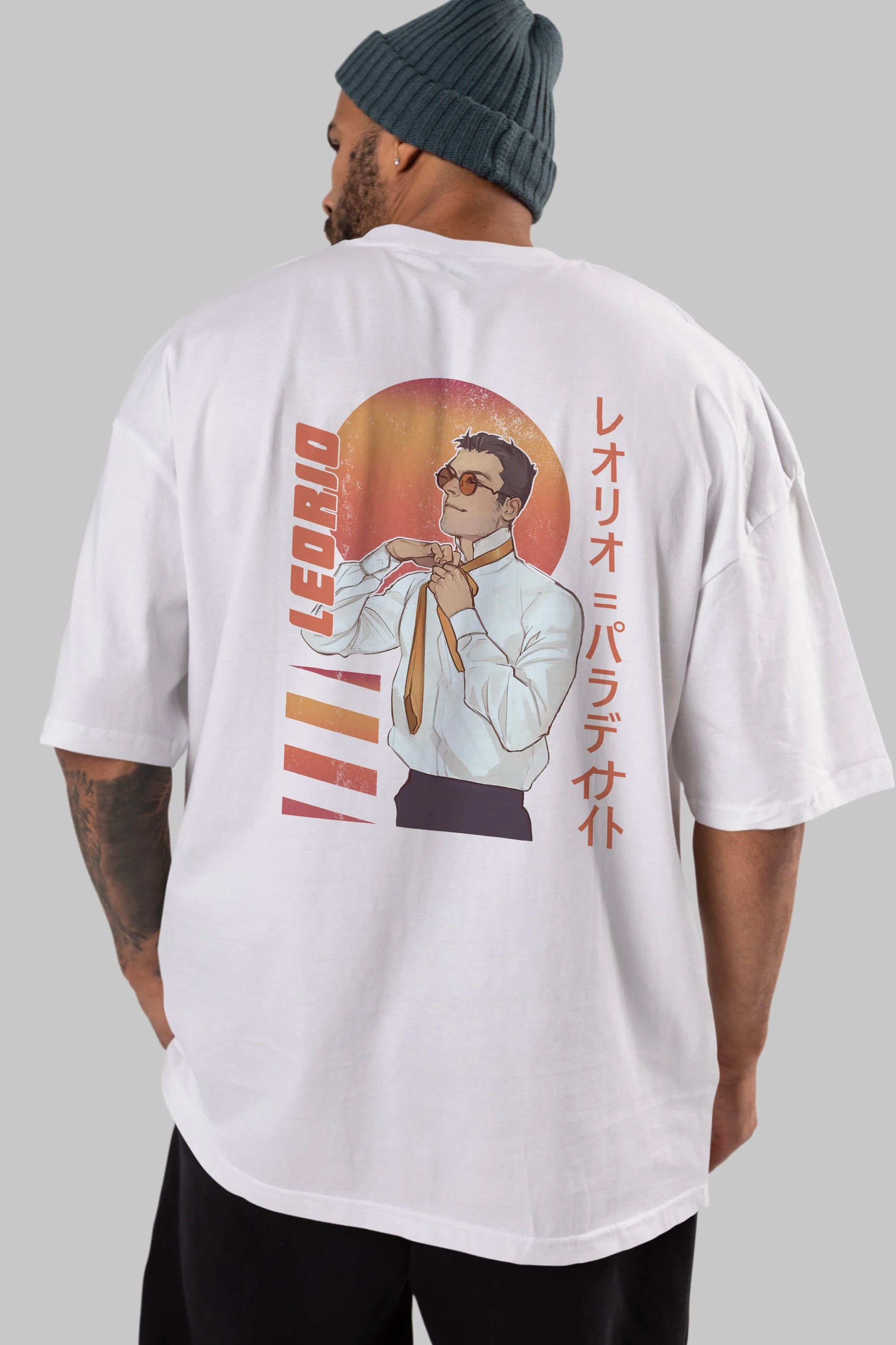 Leorio Paladiknight 5 (2) Anime Arka Baskılı Oversize t-shirt Erkek Kadın Unisex