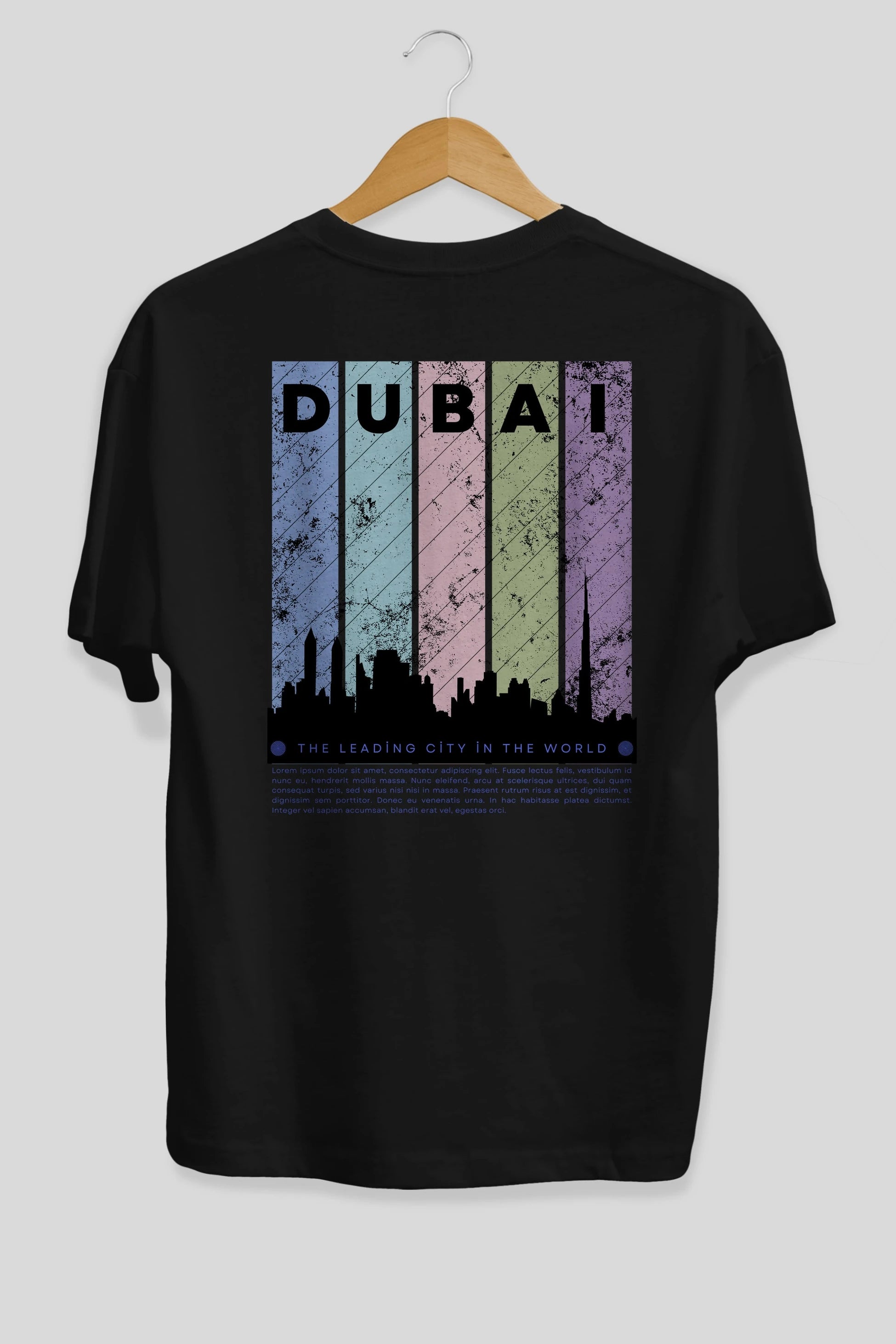 Dubai Yazılı Arka Baskılı Oversize t-shirt Erkek Kadın Unisex