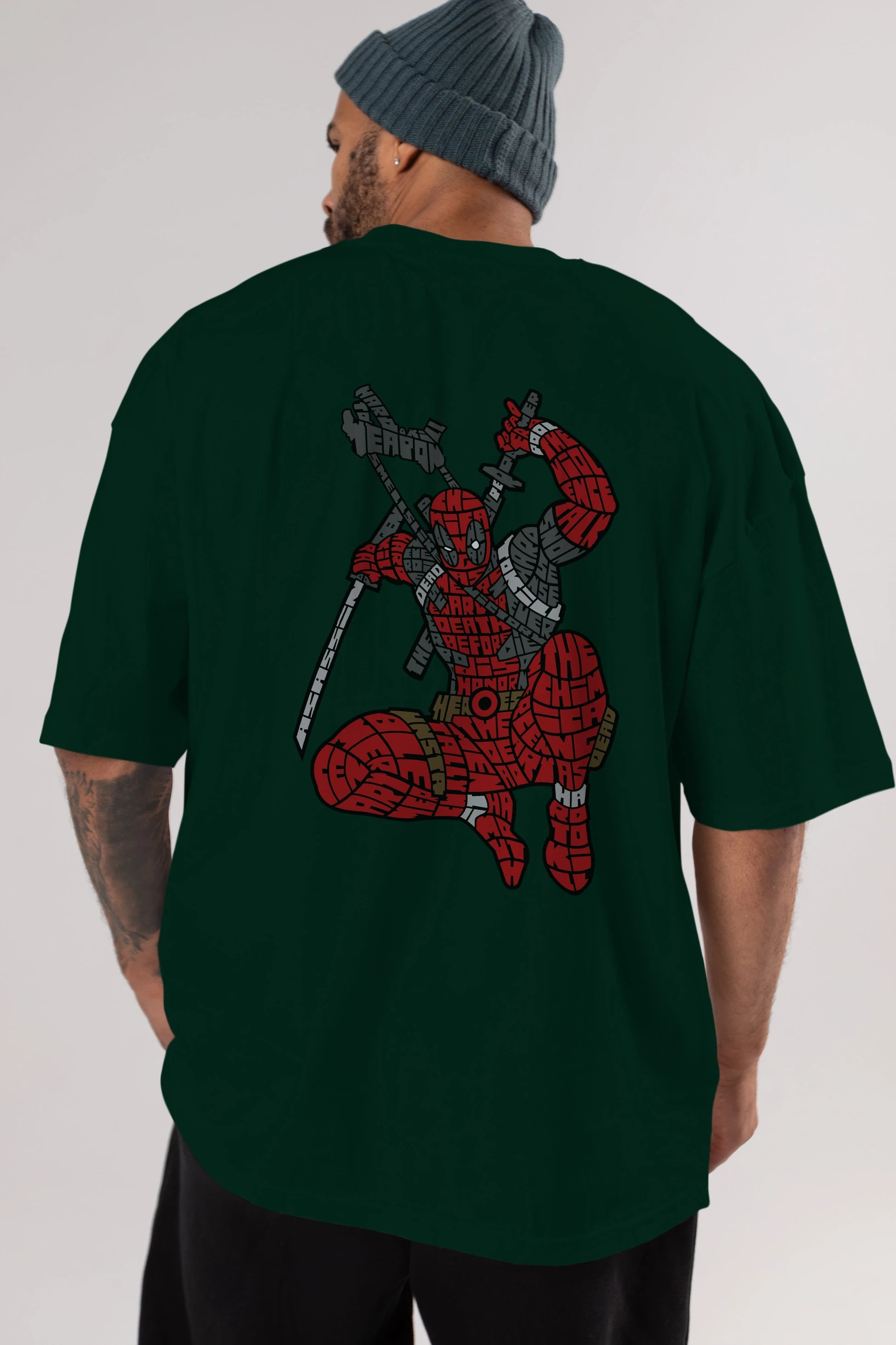 Chimichanga Arka Baskılı Oversize t-shirt %100 pamuk Erkek Kadın Unisex