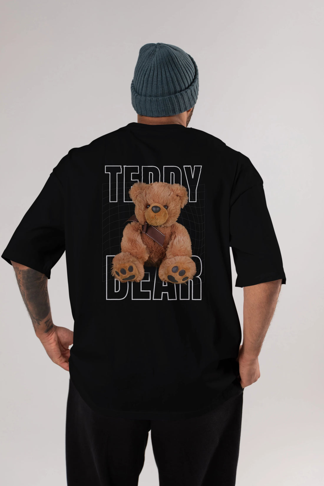 Teddy Bear Yazılı Arka Baskılı Oversize t-shirt Erkek Kadın Unisex