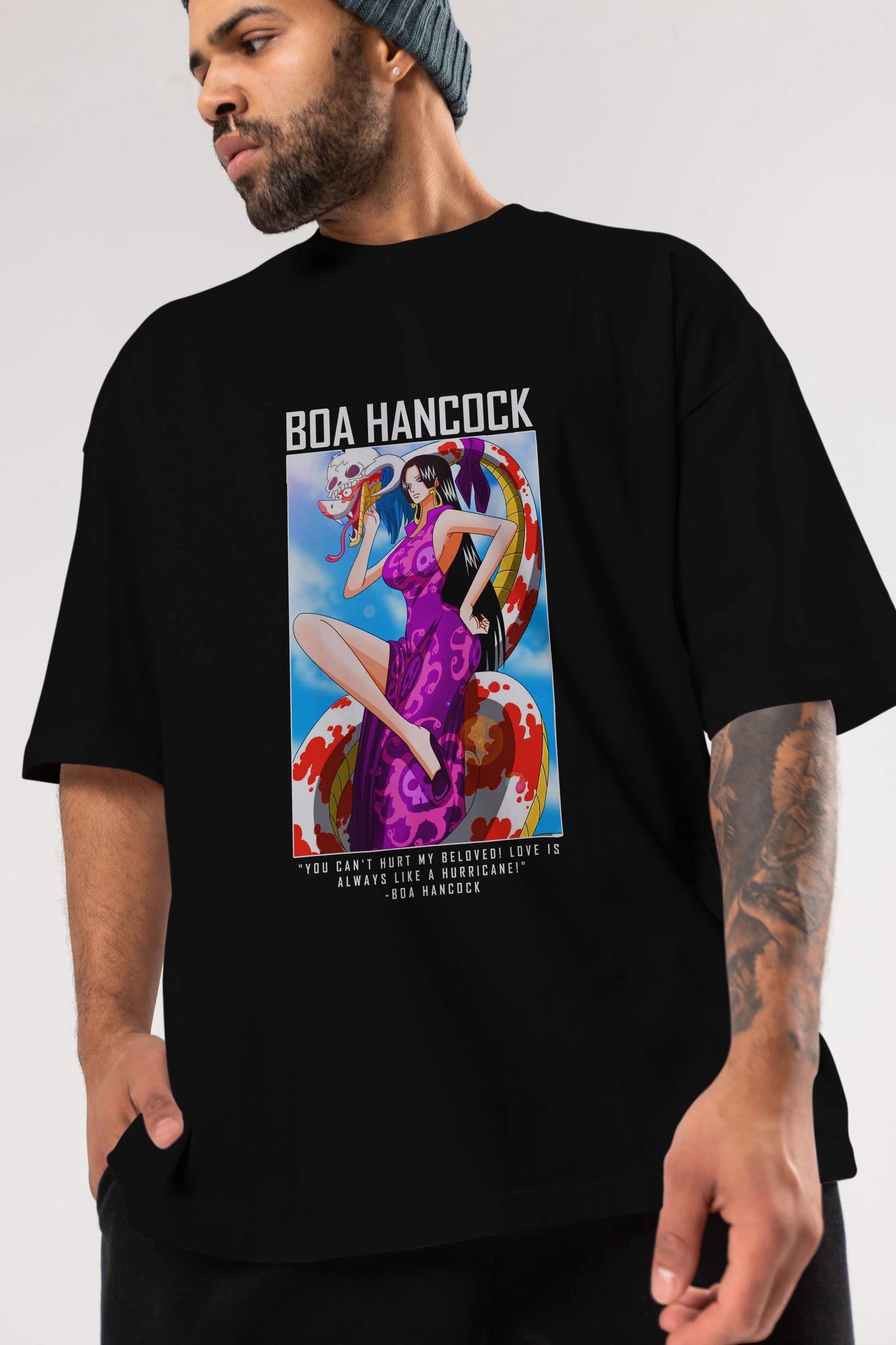 Boa Hancock Anime Ön Baskılı Oversize t-shirt Erkek Kadın Unisex