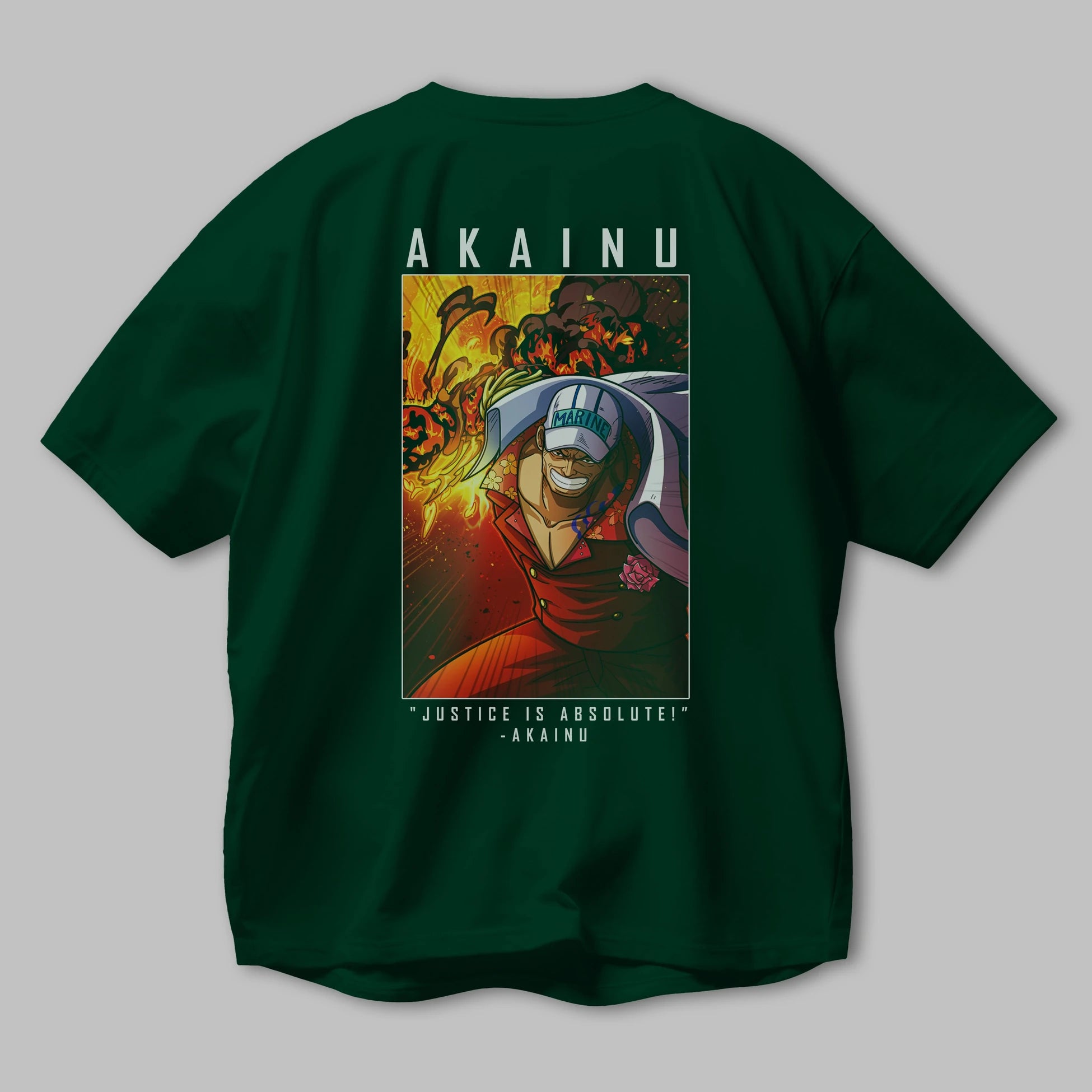 Sakazuki Anime Arka Baskılı Oversize t-shirt Erkek Kadın Unisex %100 pamuk tişort