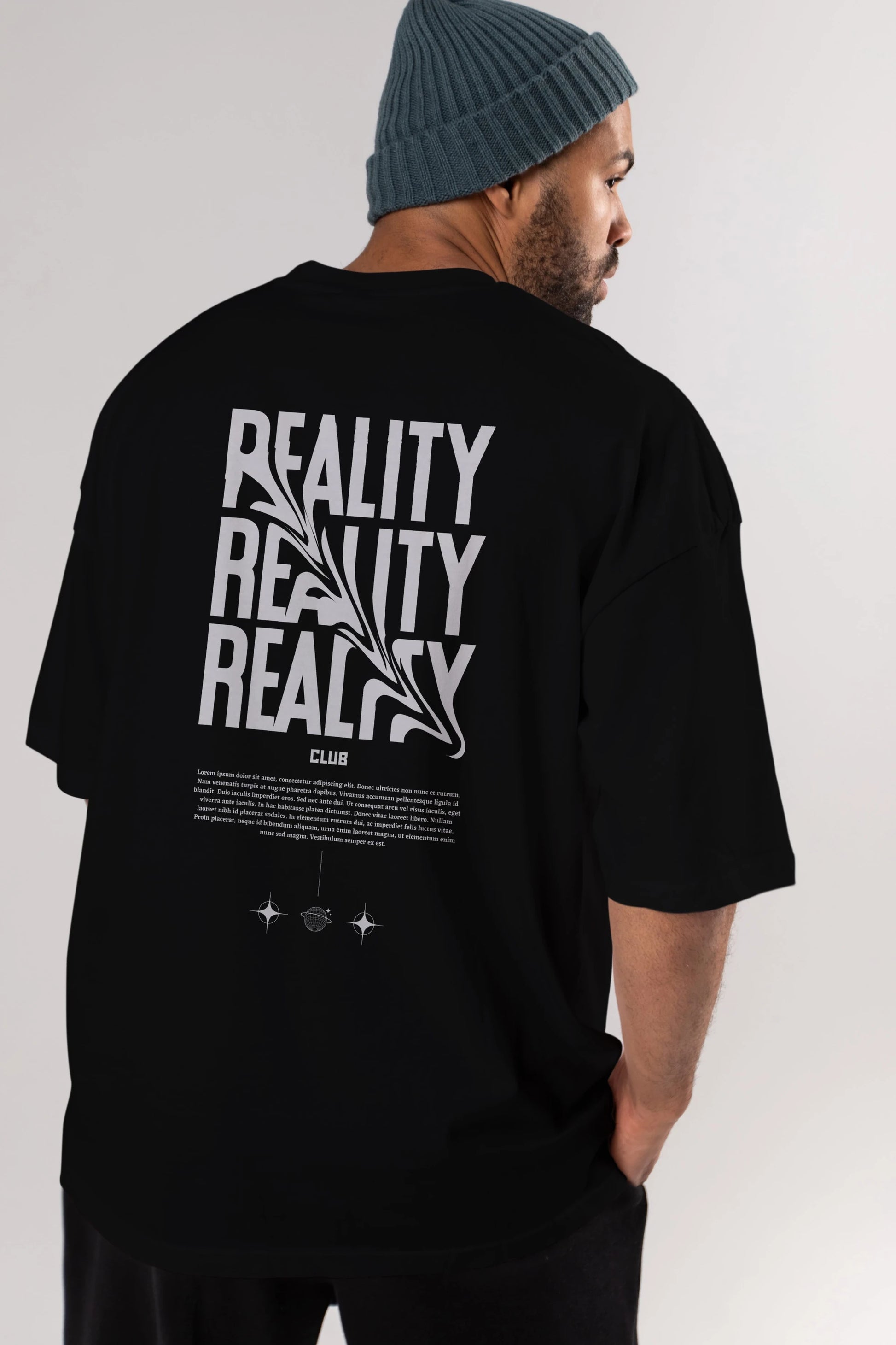 Reality Yazılı Arka Baskılı Oversize t-shirt Erkek Kadın Unisex
