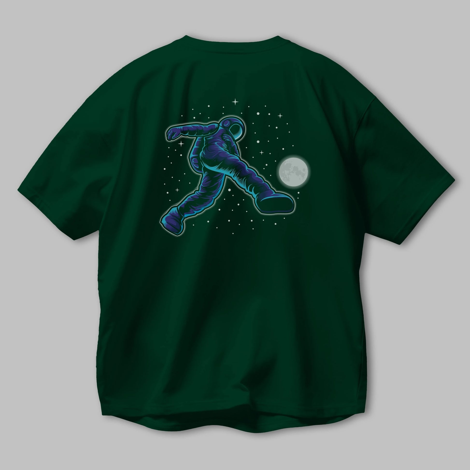 Astroball in Space Arka Baskılı Oversize t-shirt Erkek Kadın Unisex