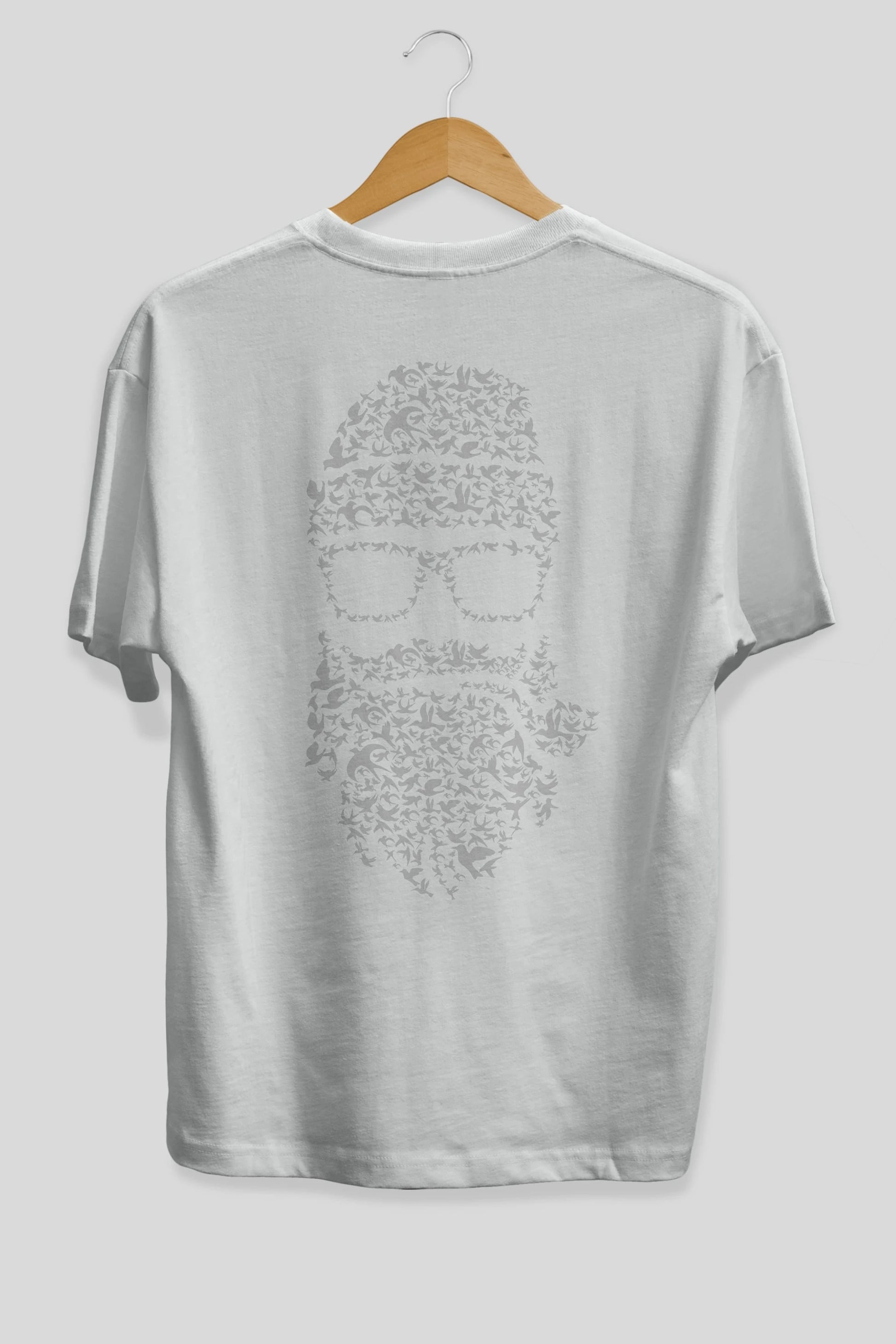Birds Beard Arka Baskılı Oversize t-shirt %100 pamuk Erkek Kadın Unisex
