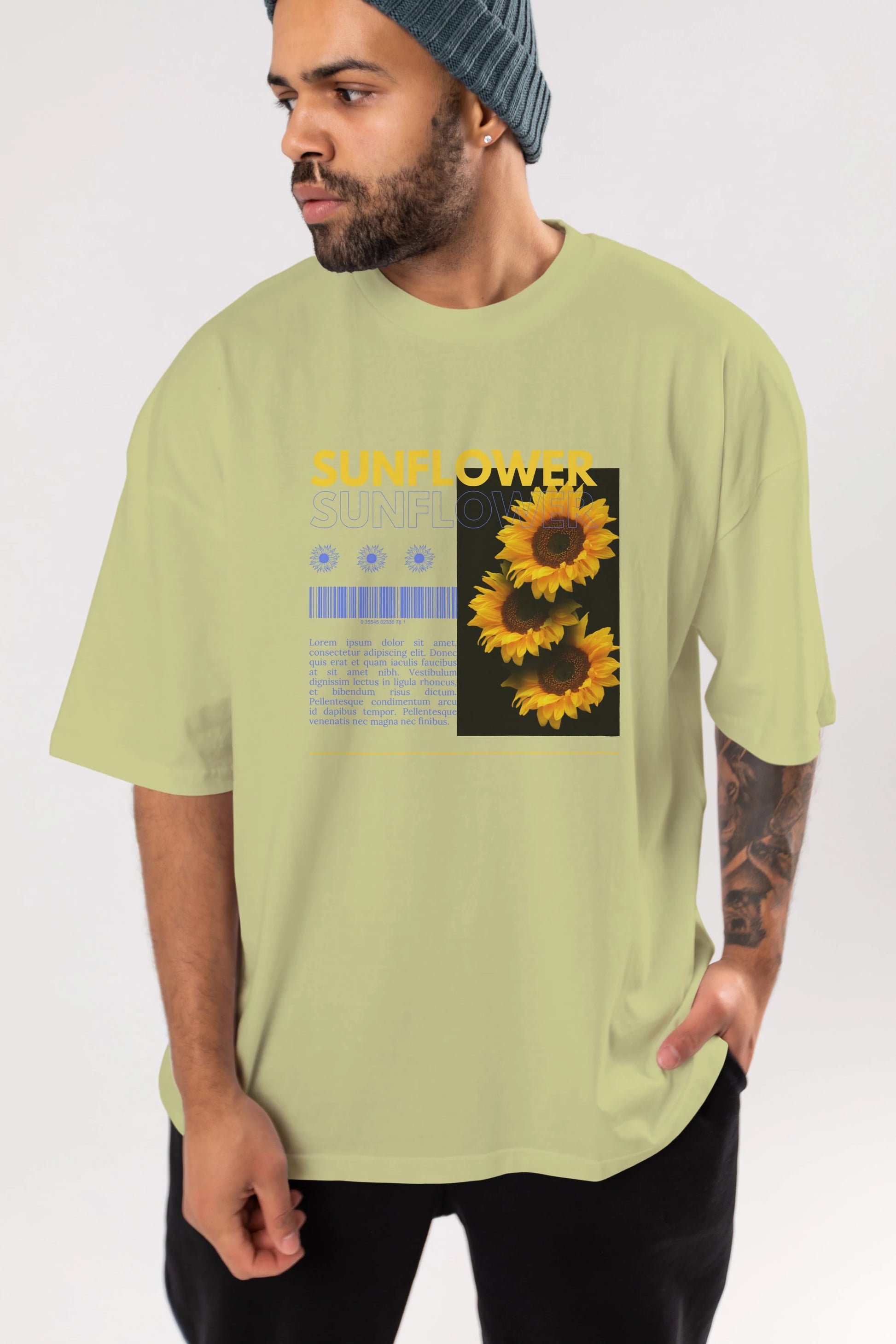 Sunflower Ön Baskılı Oversize t-shirt Erkek Kadın Unisex
