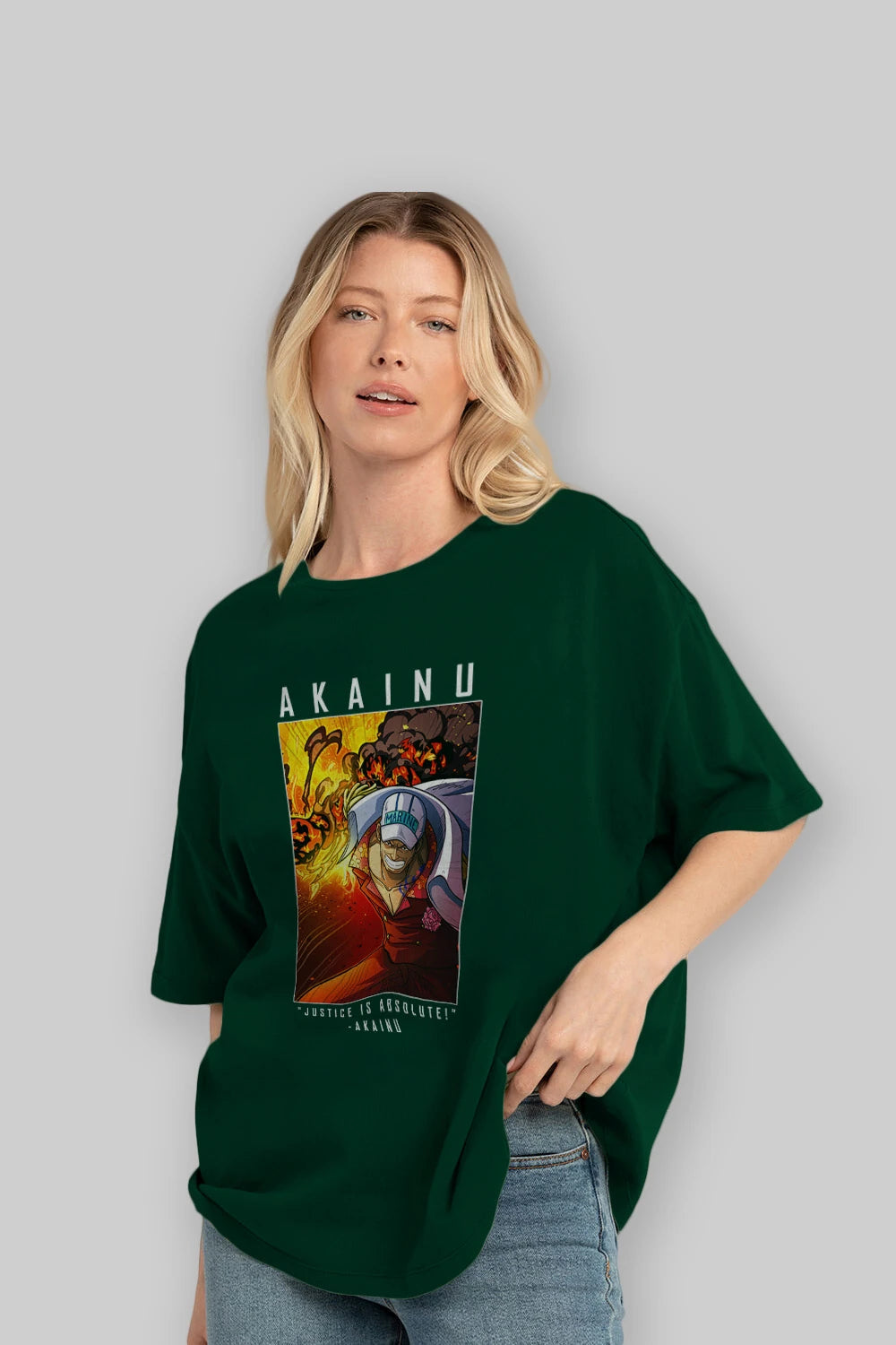 Sakazuki Anime Ön Baskılı Oversize t-shirt Erkek Kadın Unisex