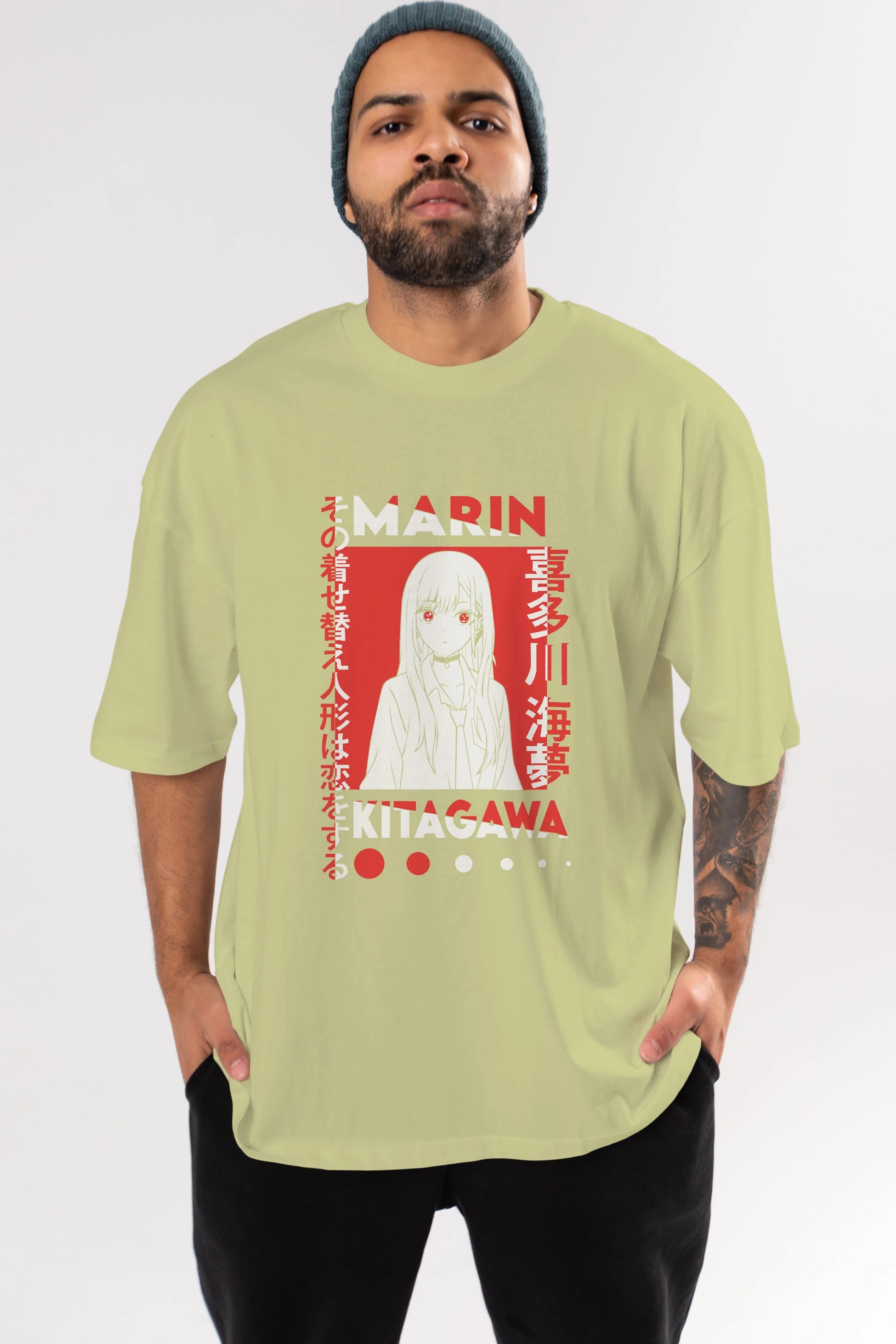 MARIN KITAGAWA Anime Ön Baskılı Oversize t-shirt %100 pamuk Erkek Kadın Unisex