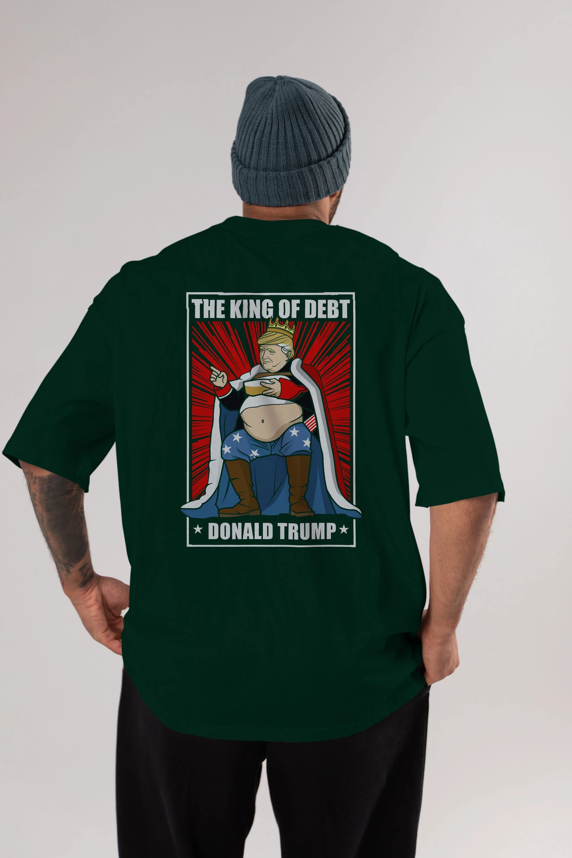 Trump King Arka Baskılı Oversize t-shirt Erkek Kadın Unisex %100 Pamuk tişort