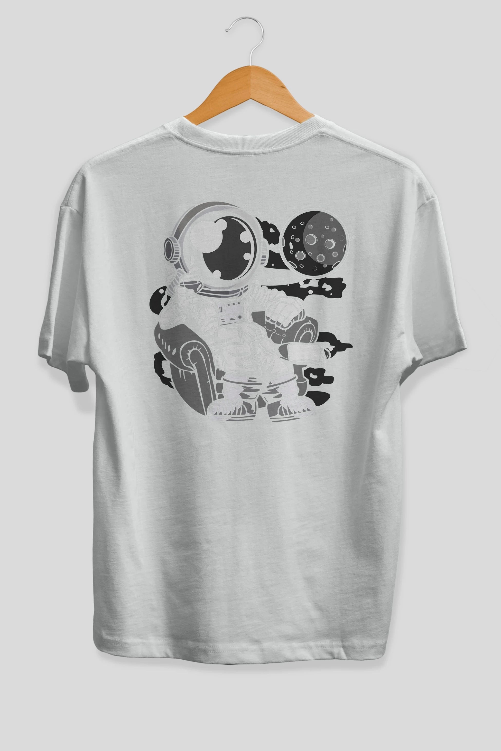 Astronaut Drinking And Relax Arka Baskılı Oversize t-shirt Erkek Kadın Unisex