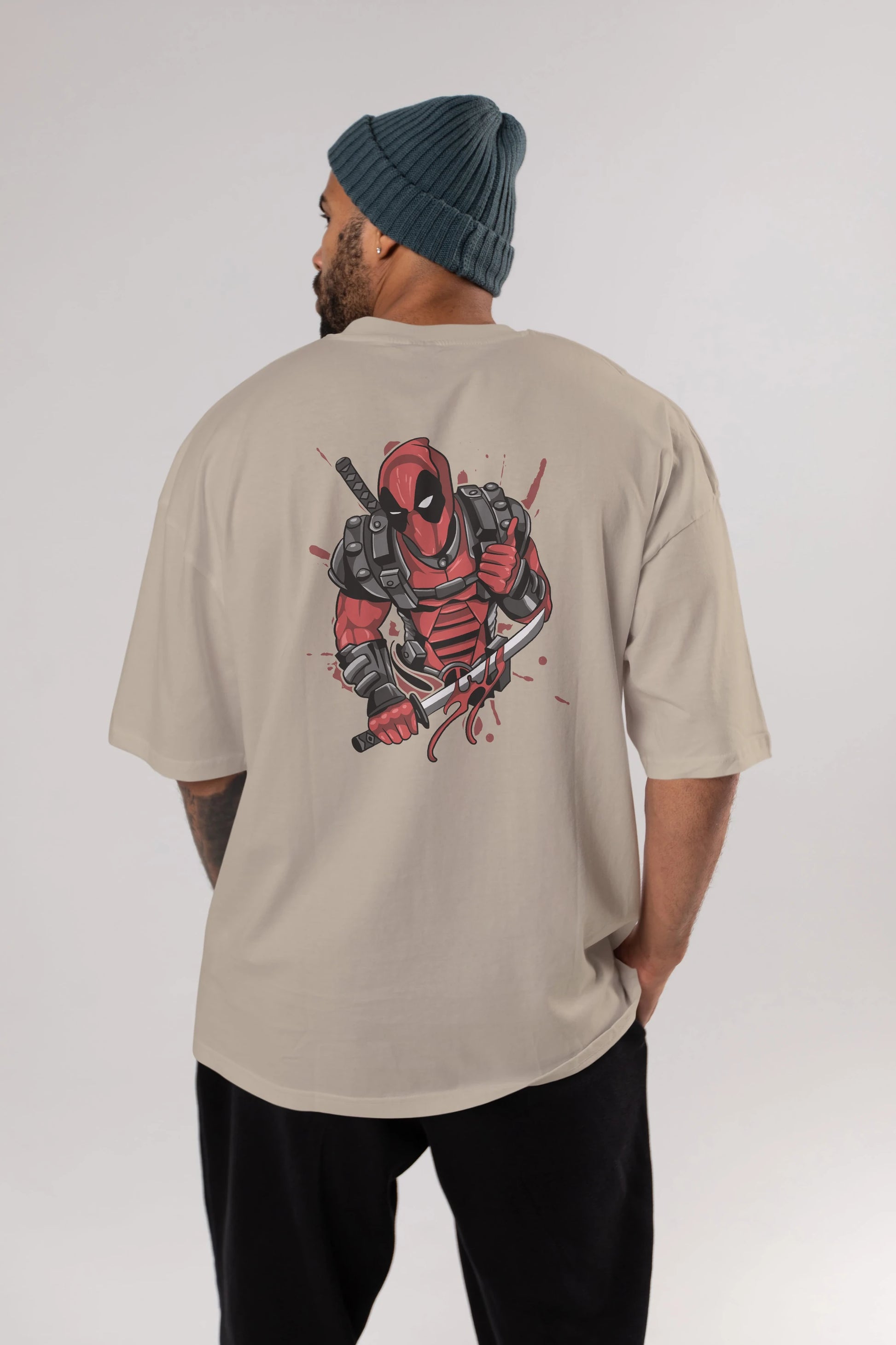 Deadpool (12) Arka Baskılı Oversize t-shirt Erkek Kadın Unisex %100 Pamuk Bisiklet Yaka tişort