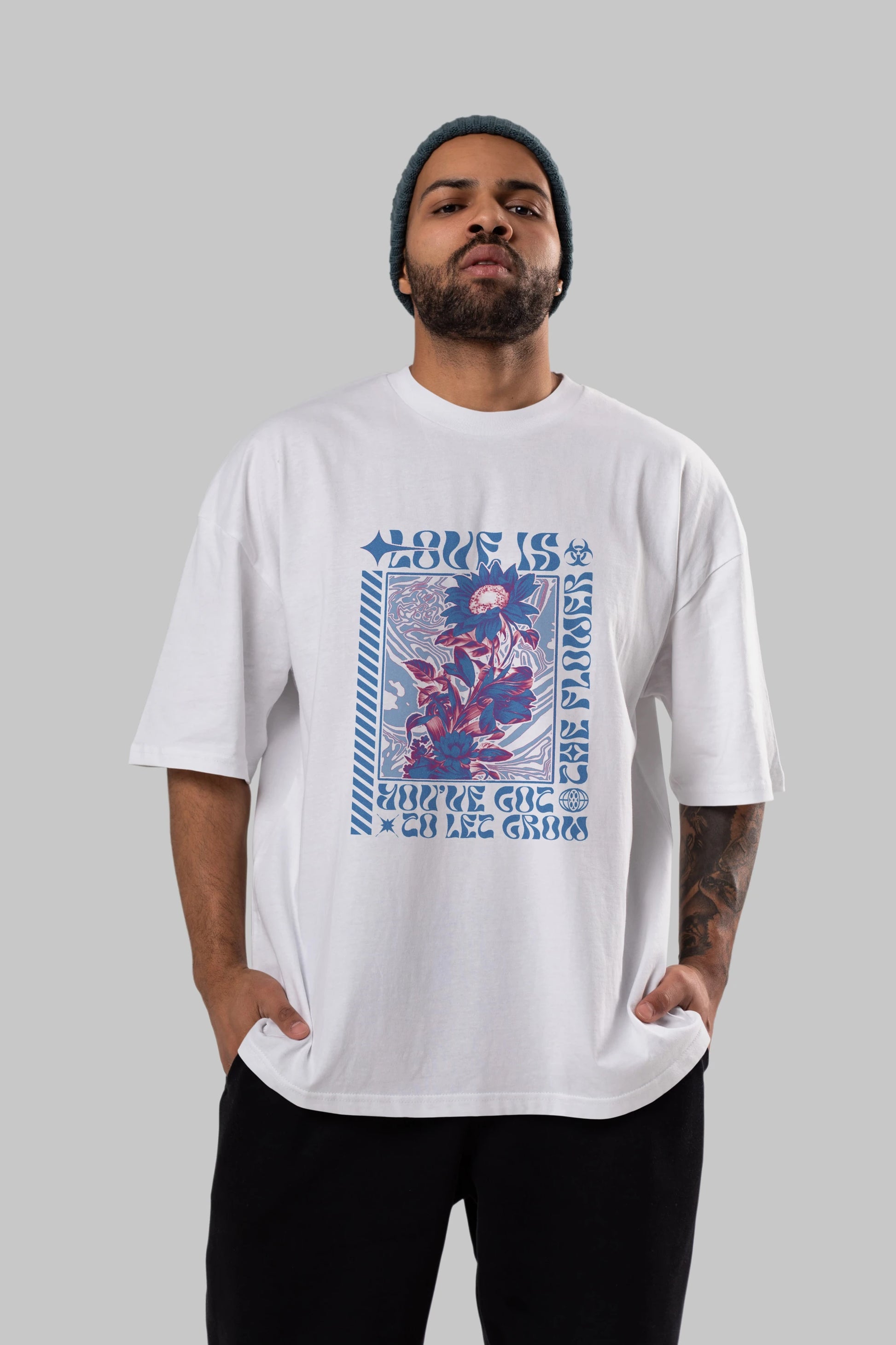 Love is the flower you've got to let grow Ön Baskılı Oversize t-shirt Erkek Kadın Unisex