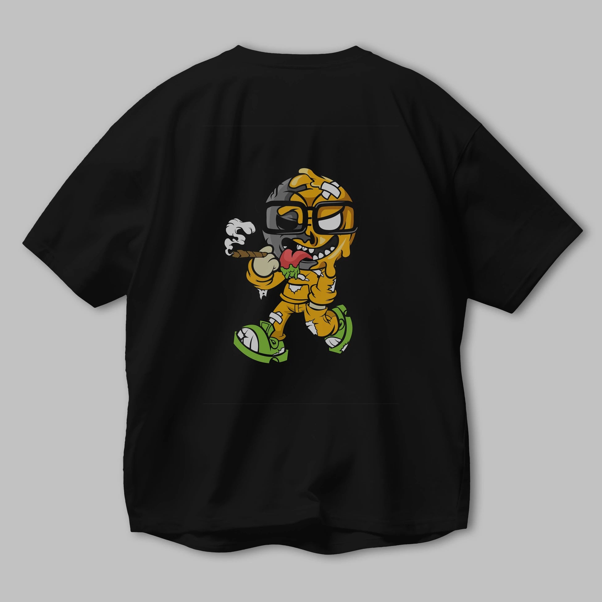 Eyeball Smoker Arka Baskılı Oversize t-shirt Erkek Kadın Unisex %100 Pamuk tişort