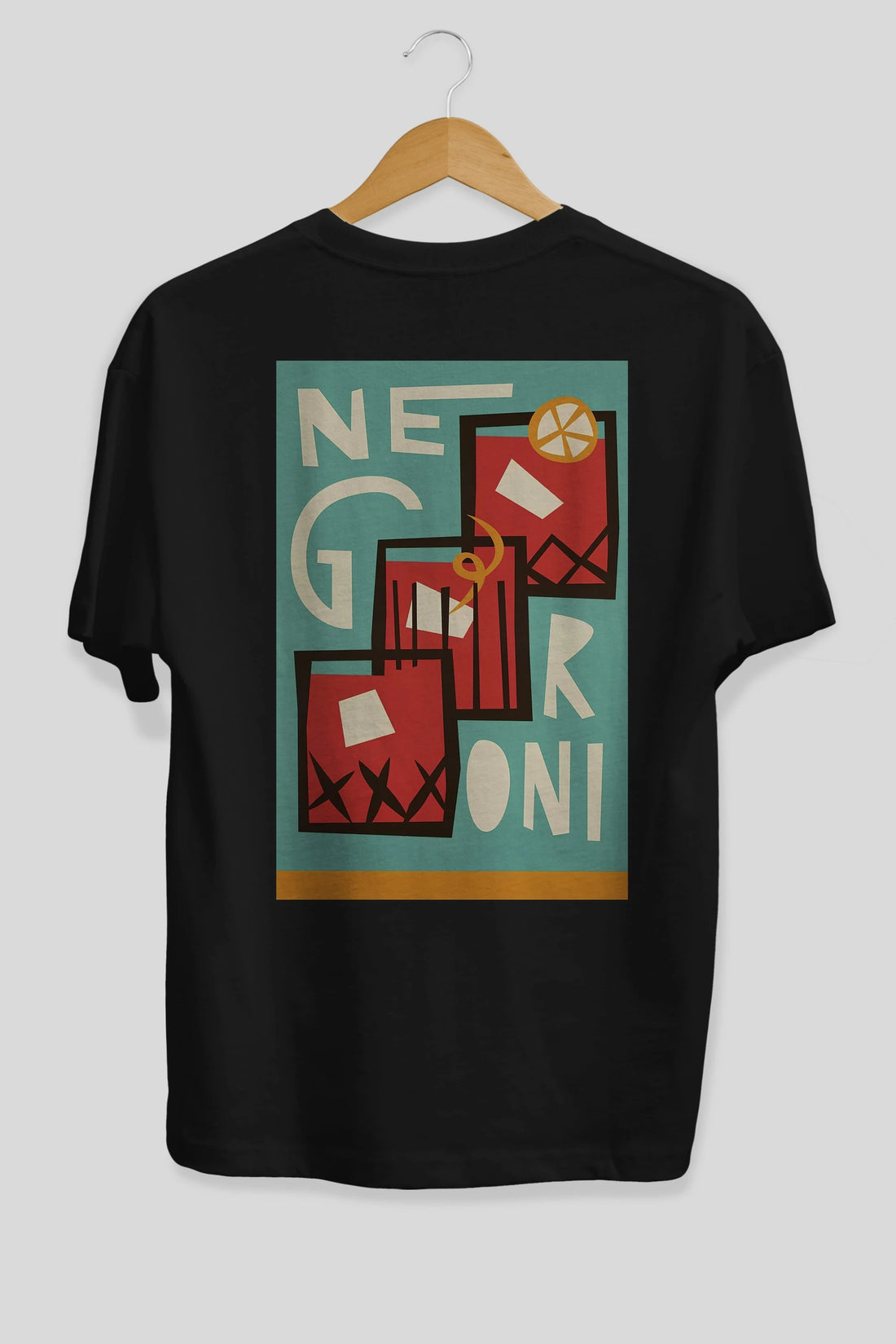 Negroni 3 Arka Baskılı Oversize t-shirt Erkek Kadın Unisex %100 Pamuk Bisiklet Yaka tişort