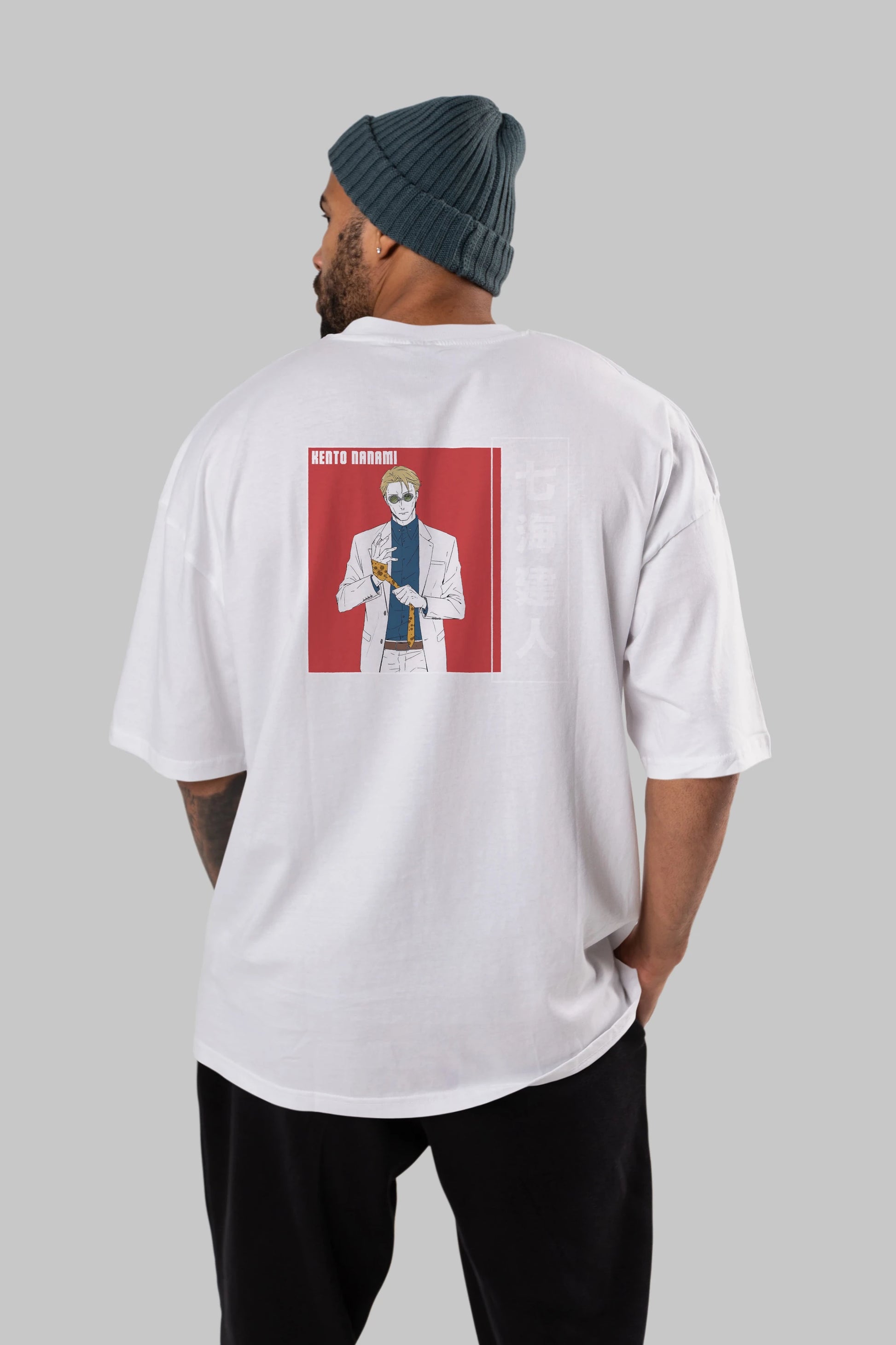 Kento Nanami 1 Anime Arka Baskılı Oversize t-shirt Erkek Kadın Unisex