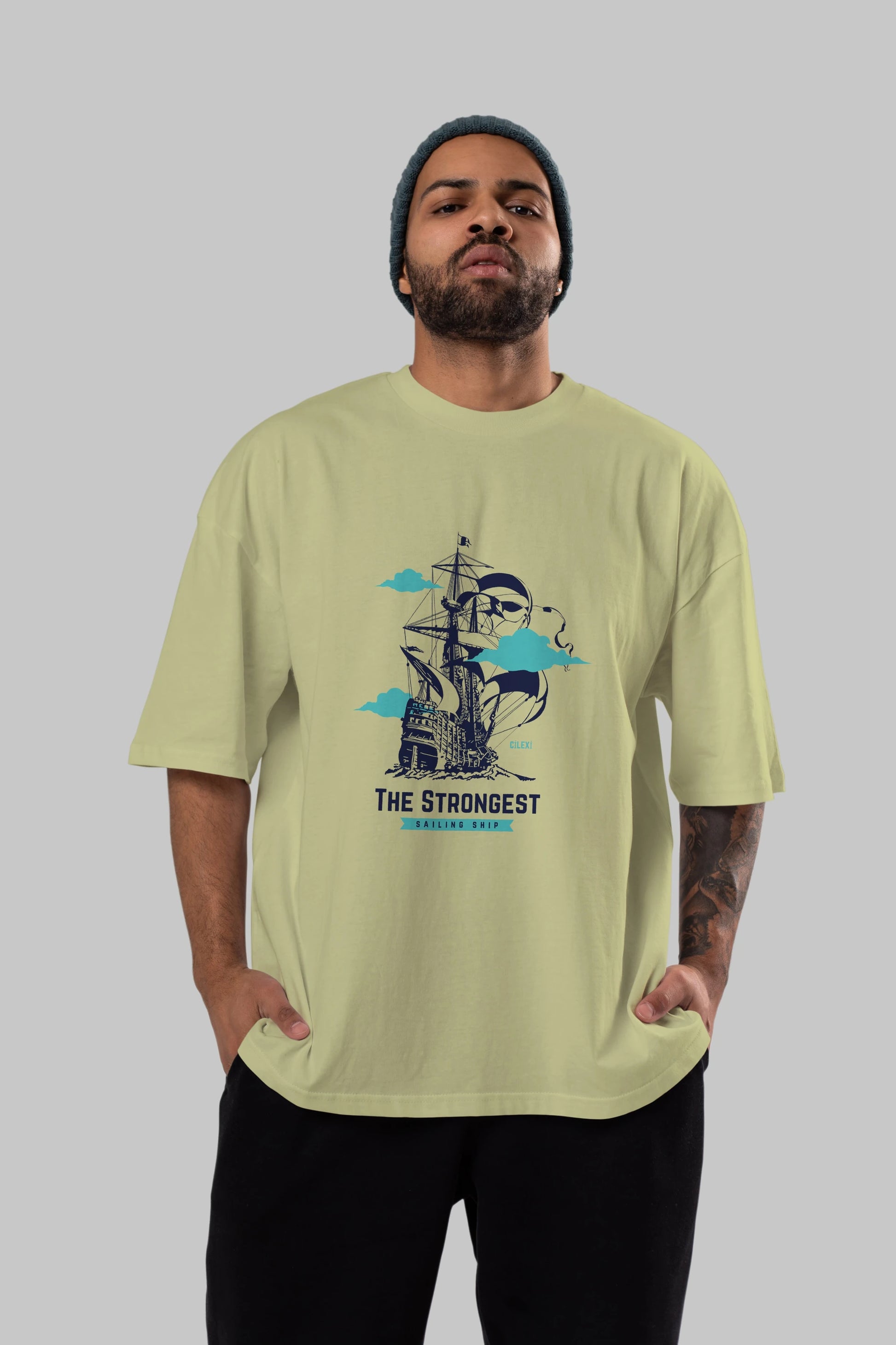 The Strongest Yazılı Ön Baskılı Oversize t-shirt Erkek Kadın Unisex