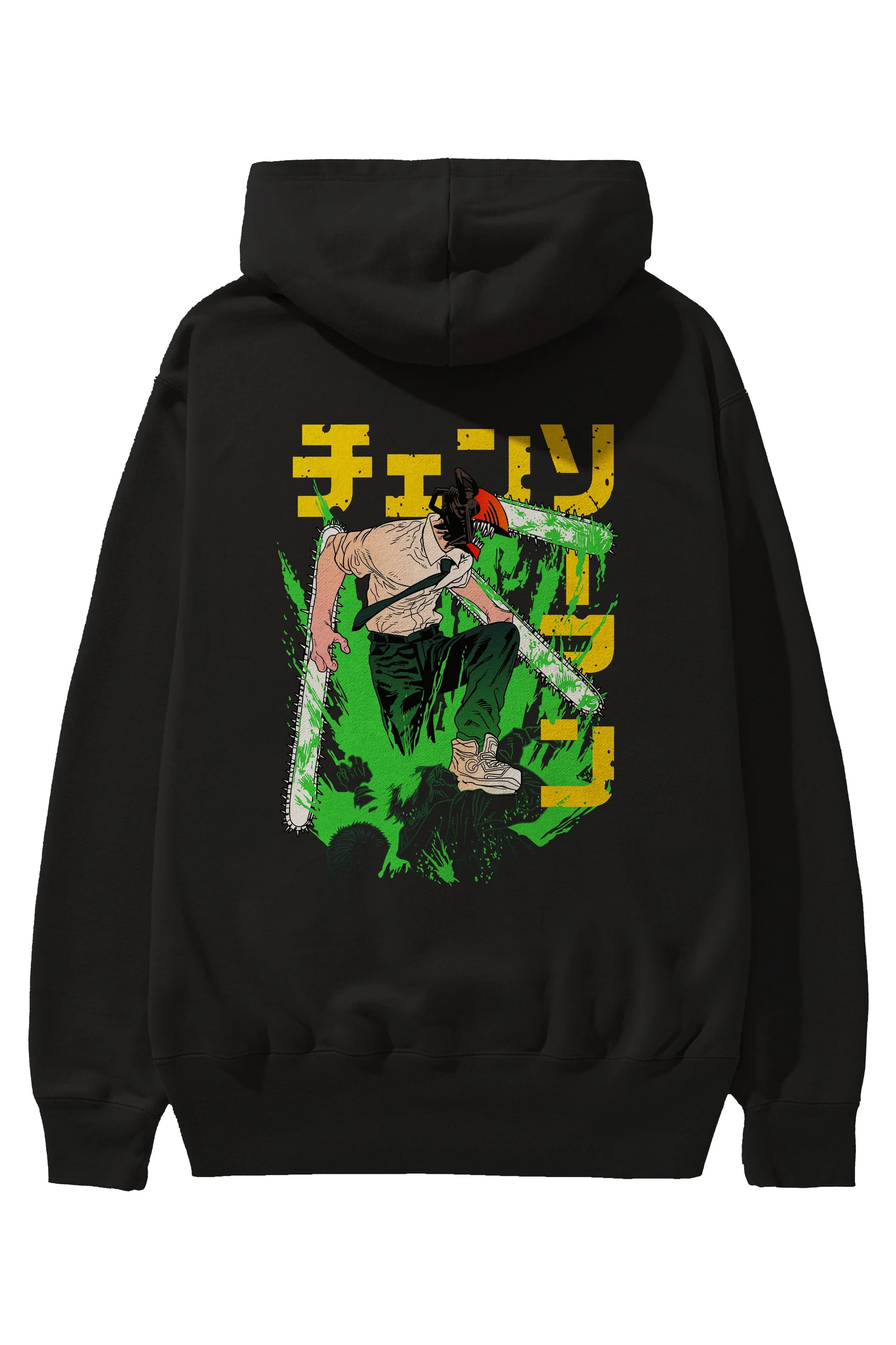 CHAINSAWMAN DENJI Anime Arka Baskılı Hoodie Oversize Kapüşonlu Sweatshirt Erkek Kadın Unisex