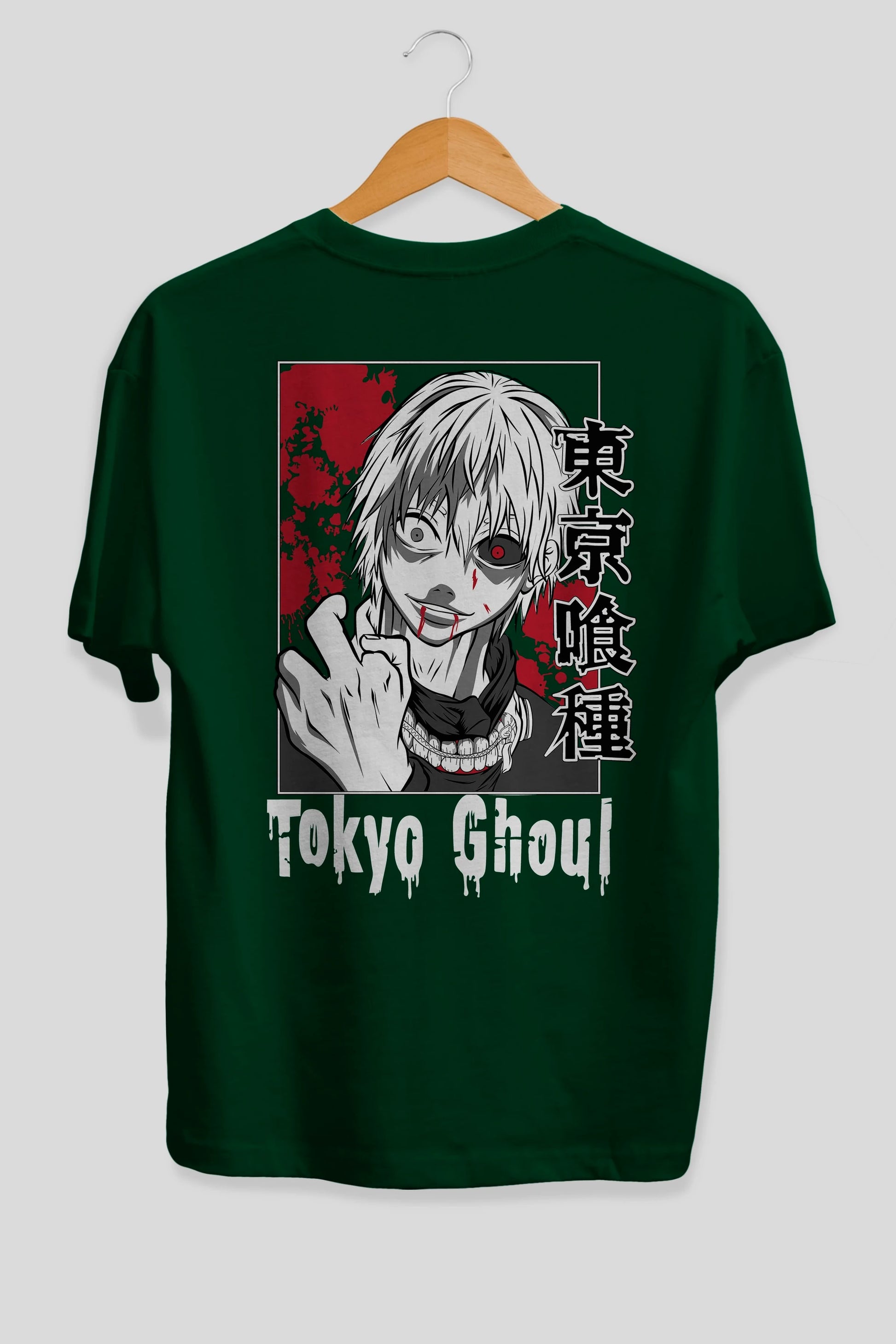 Kaneki Ken TOKYO GHOUL Anime Arka Baskılı Oversize t-shirt Erkek Kadın Unisex