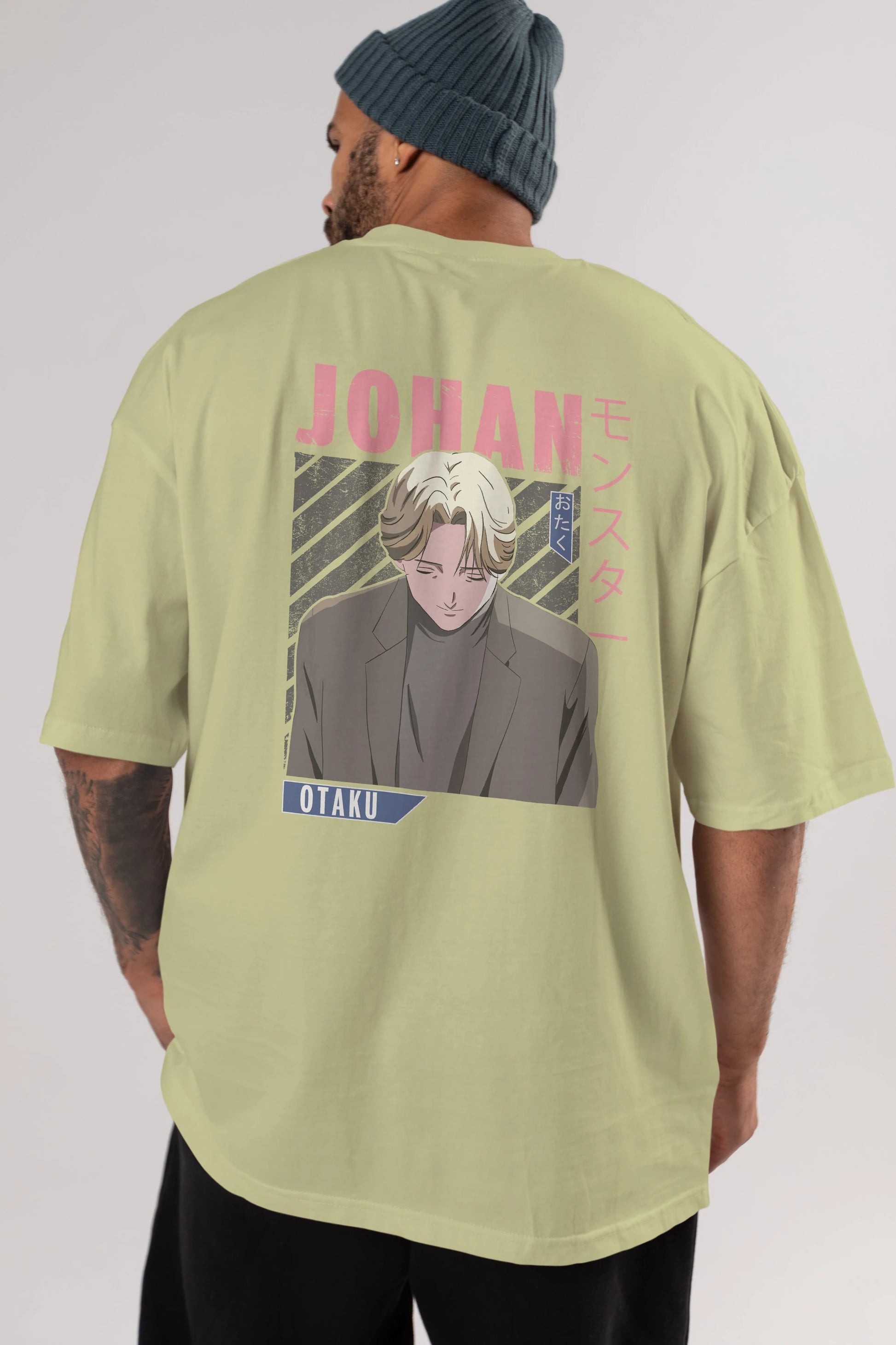 Johan Liebert MONSTER Anime Arka Baskılı Oversize t-shirt Erkek Kadın Unisex