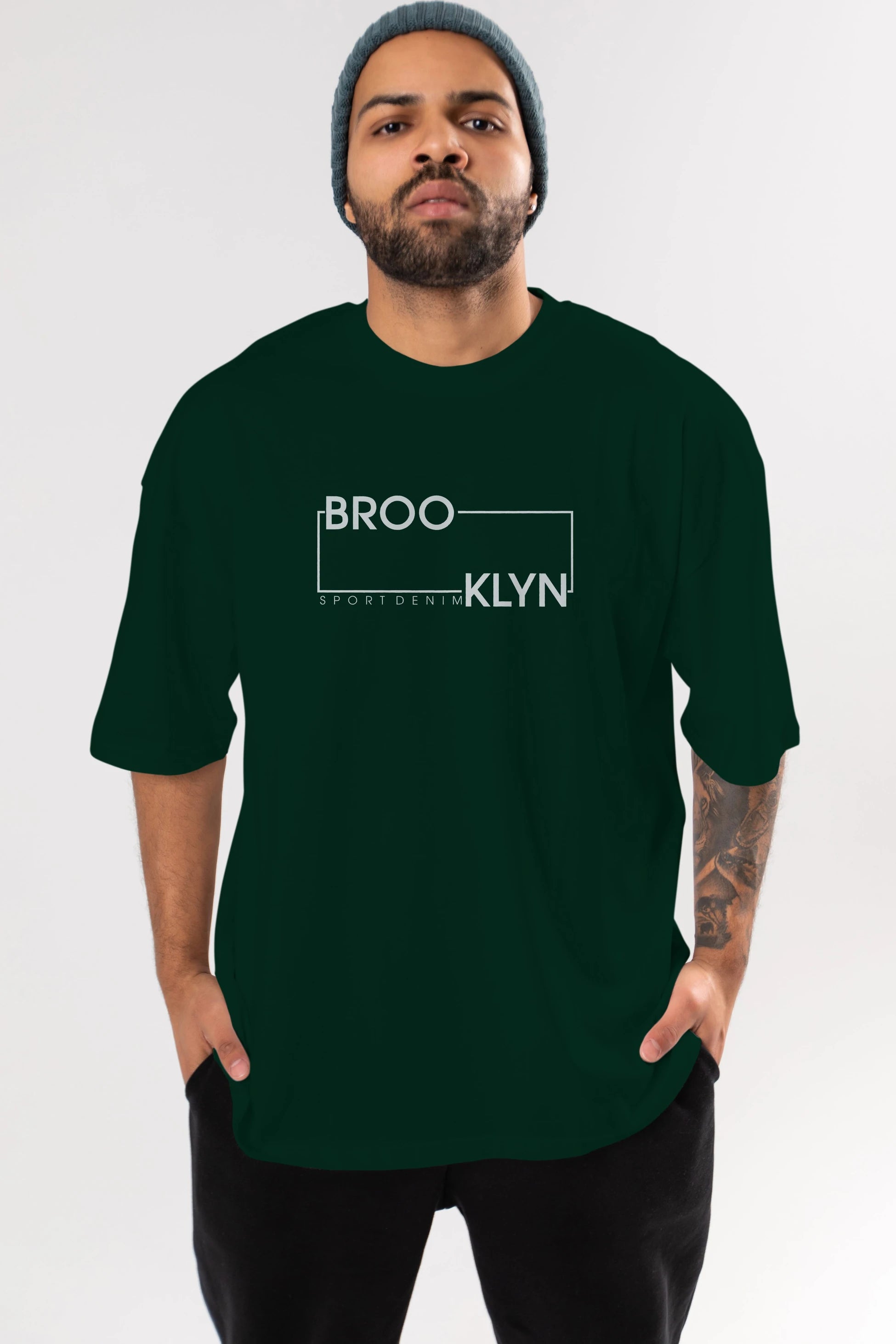 Brooklyn Sport Ön Baskılı Oversize t-shirt Erkek Kadın Unisex