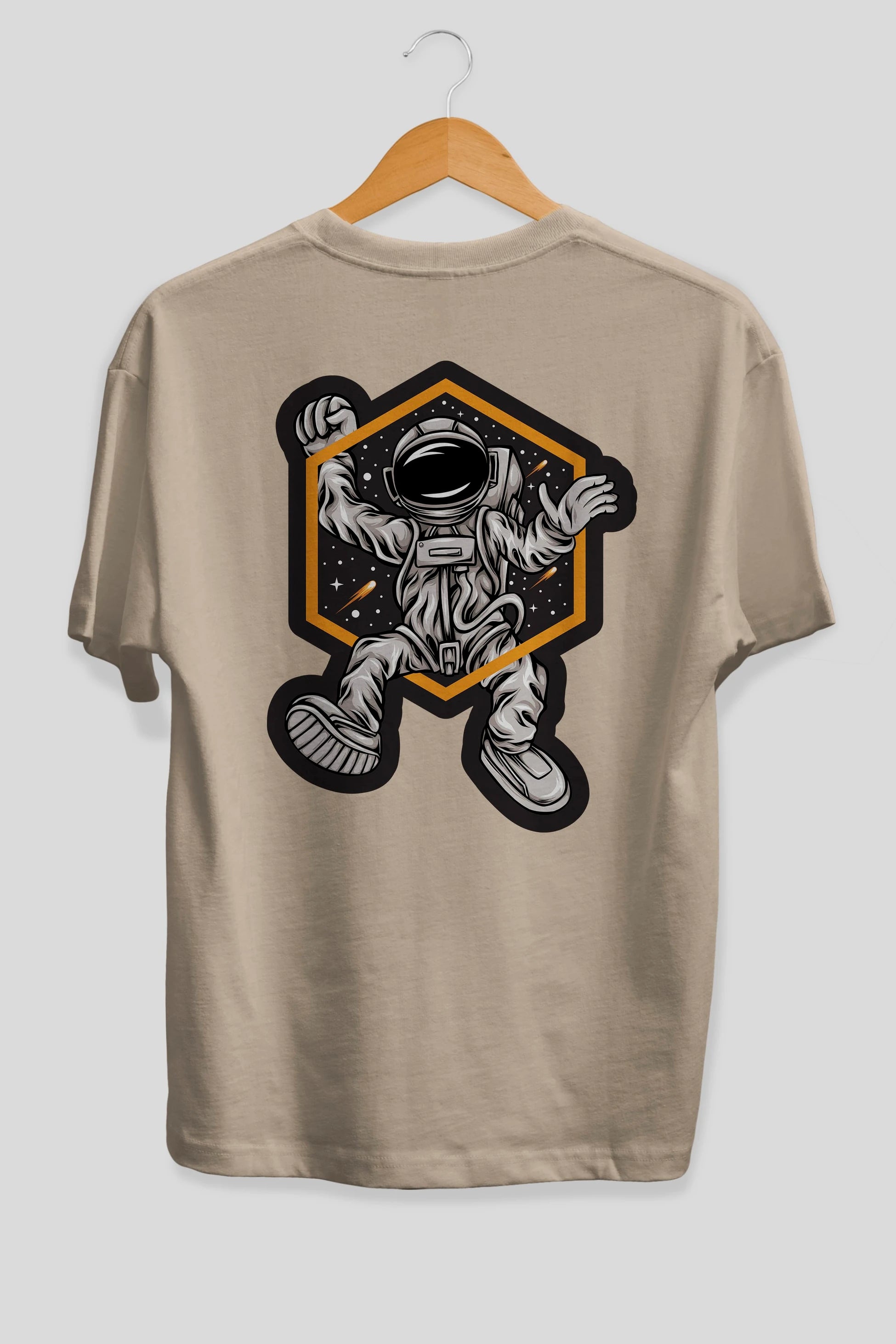 Astrofun Sticker Arka Baskılı Oversize t-shirt Erkek Kadın Unisex