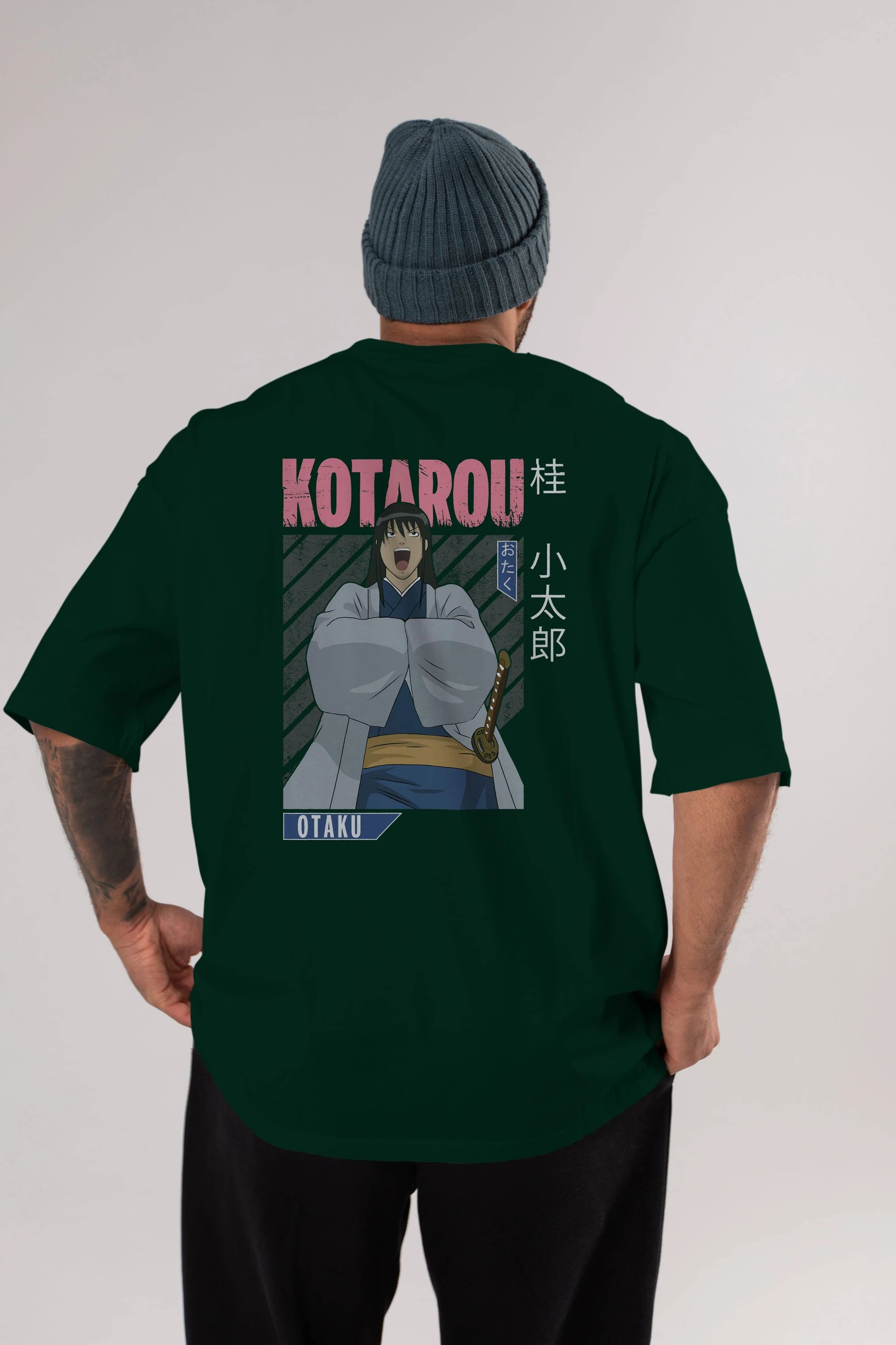 Kotarou Katsura GINTAMA 1 Anime Arka Baskılı Oversize t-shirt Erkek Kadın Unisex