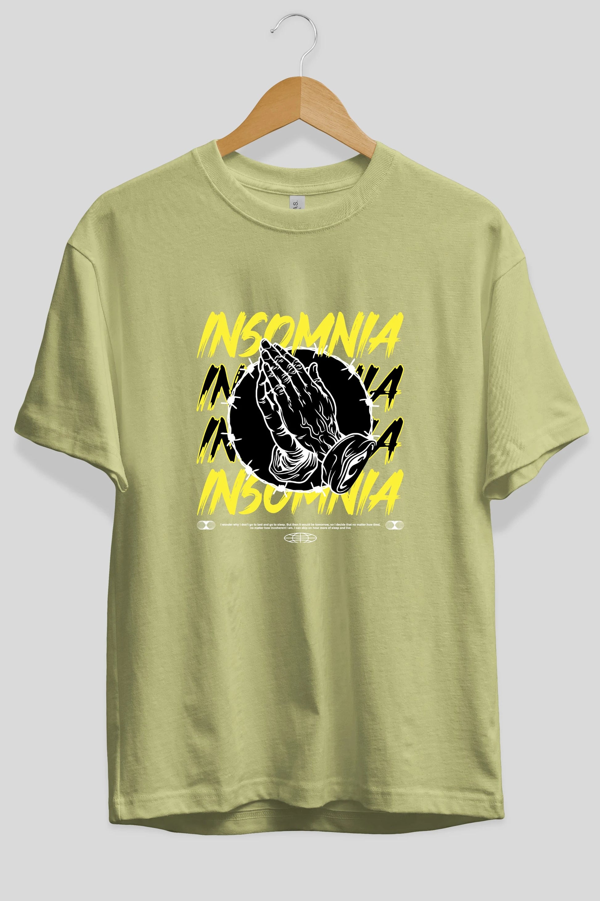Insomnia Streetwear Ön Baskılı Oversize t-shirt Erkek Kadın Unisex