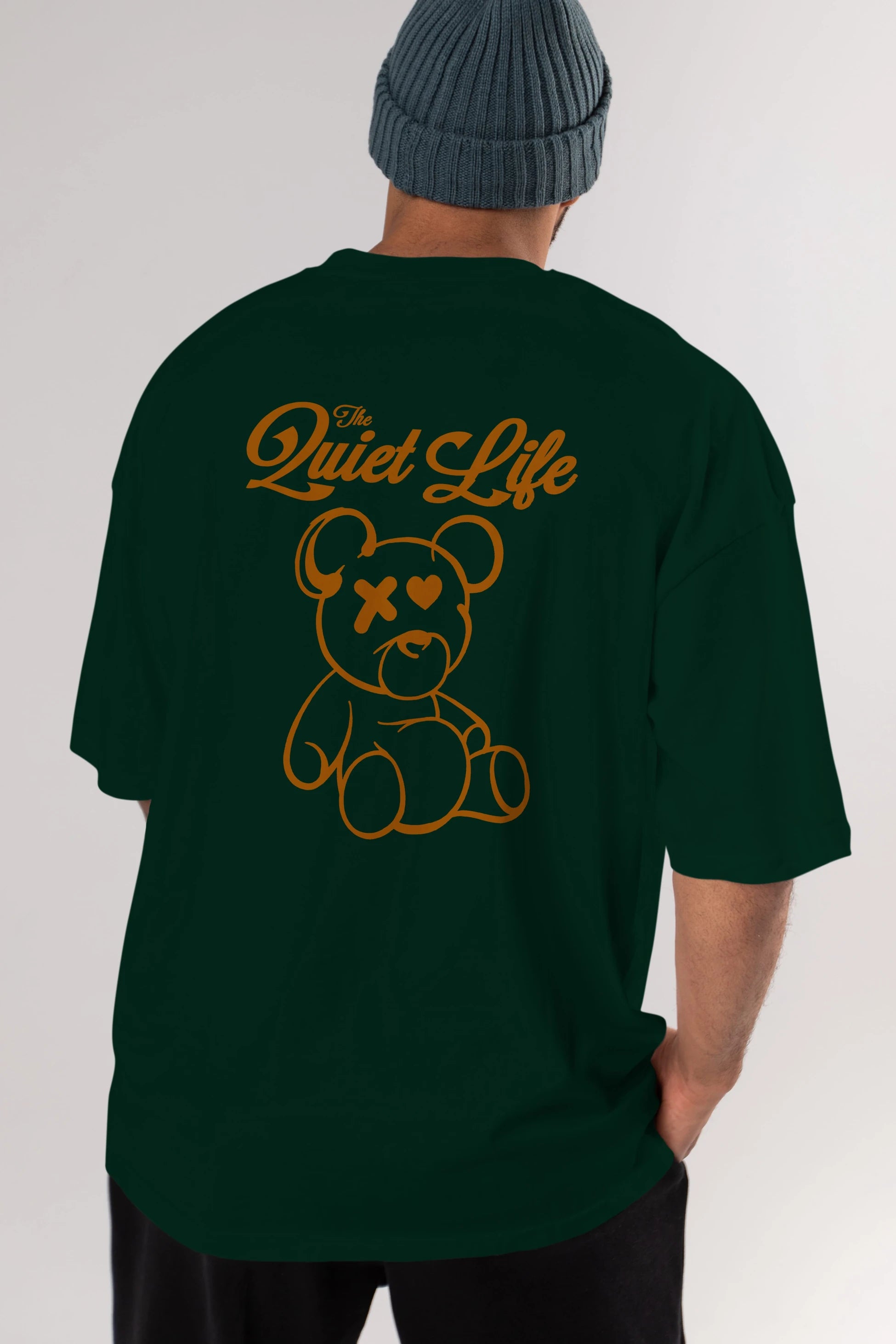 The Life Bear Arka Baskılı Oversize t-shirt Erkek Kadın Unisex