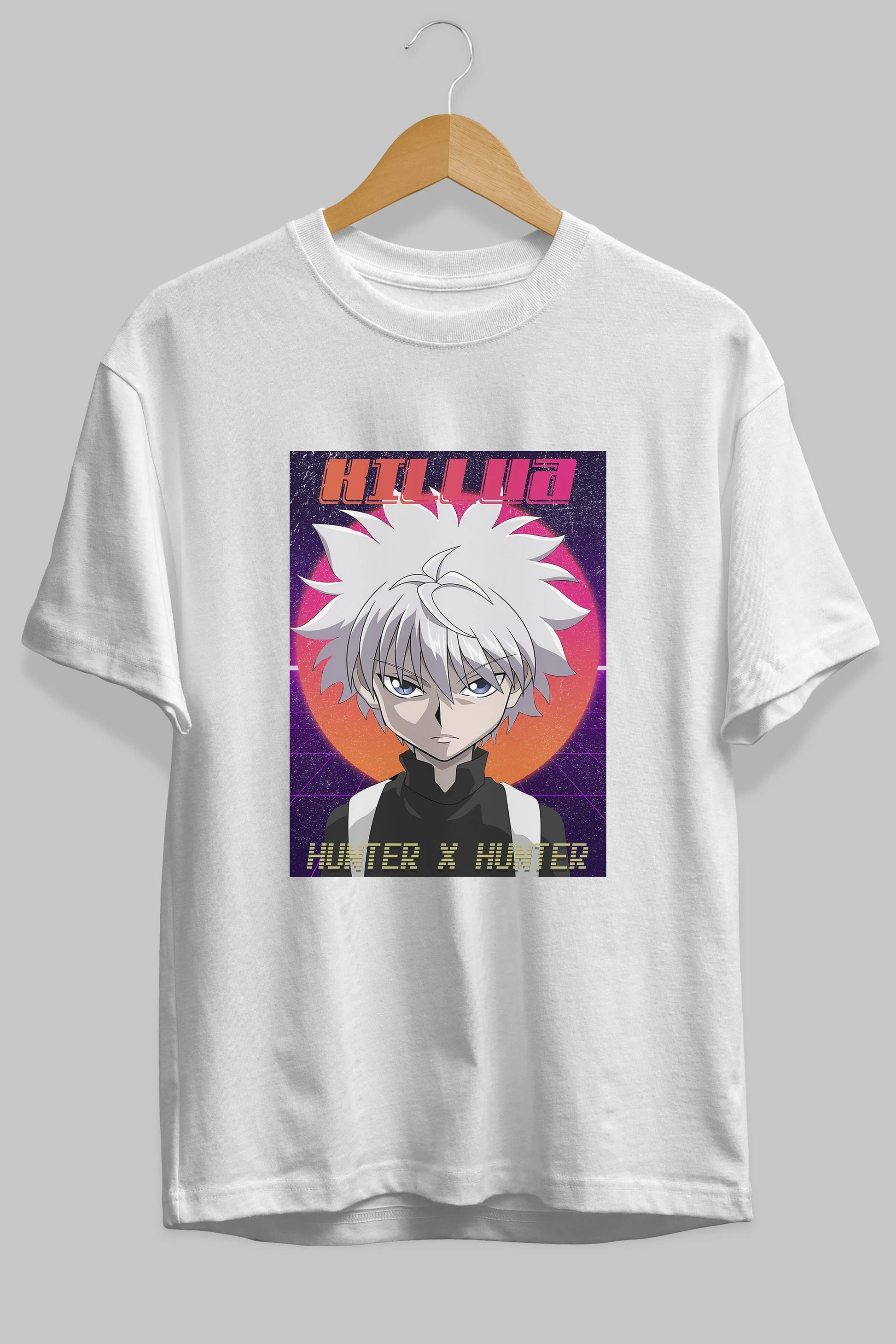 Killua Zoldyck 12 1 Anime Ön Baskılı Oversize t-shirt %100 pamuk Erkek Kadın Unisex
