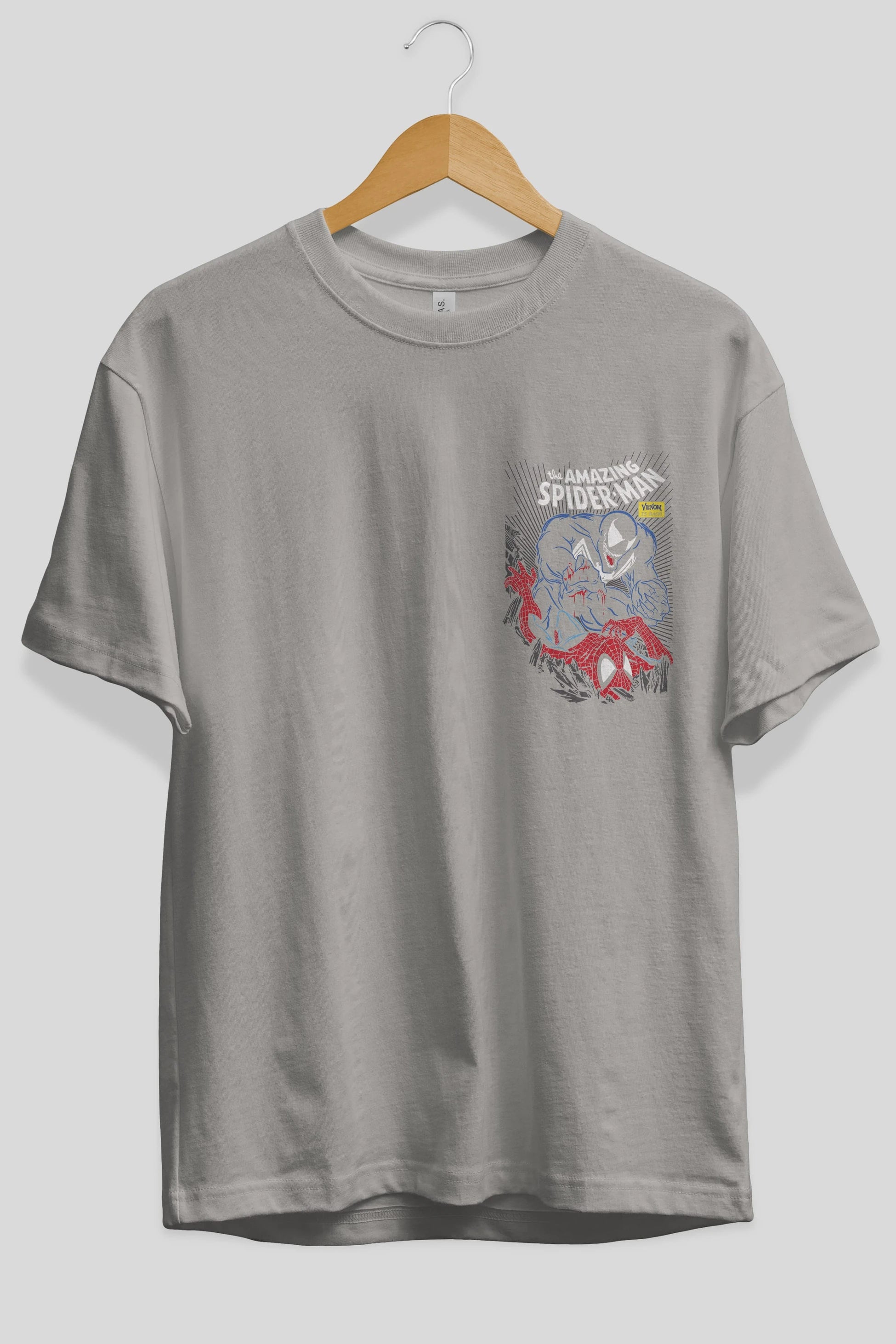 Venom (19) Ön Sol Baskılı Oversize t-shirt Erkek Kadın Unisex %100 Pamuk Bisiklet Yaka tişort