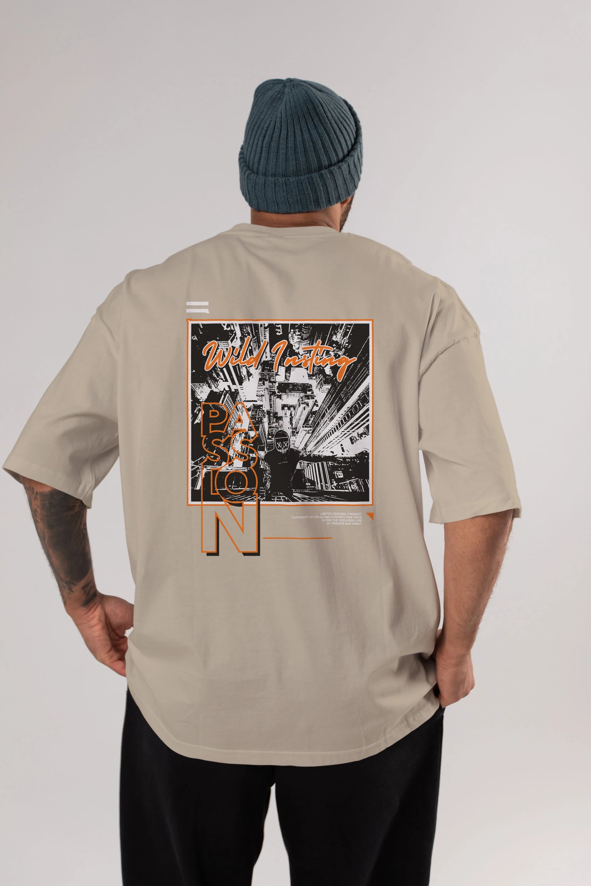 Wild Passion Arka Baskılı Oversize t-shirt Erkek Kadın Unisex