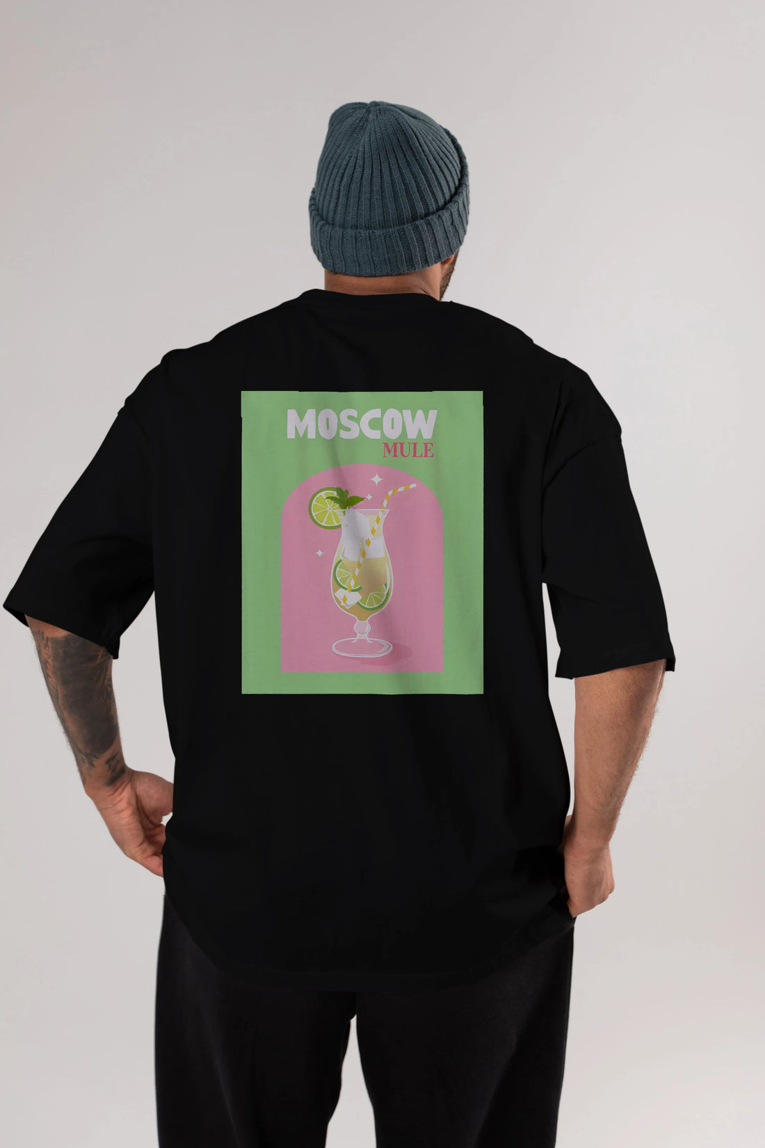 Moscow Mule 5 Arka Baskılı Oversize t-shirt Erkek Kadın Unisex %100 Pamuk Bisiklet Yaka tişort