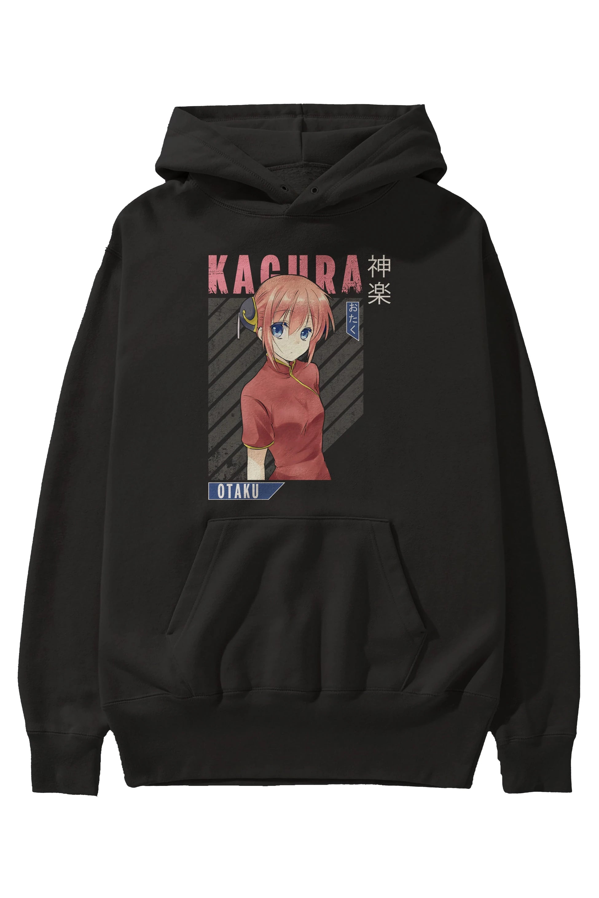 Kagura GINTAMA Anime Ön Baskılı Hoodie Oversize Kapüşonlu Sweatshirt Erkek Kadın Unisex