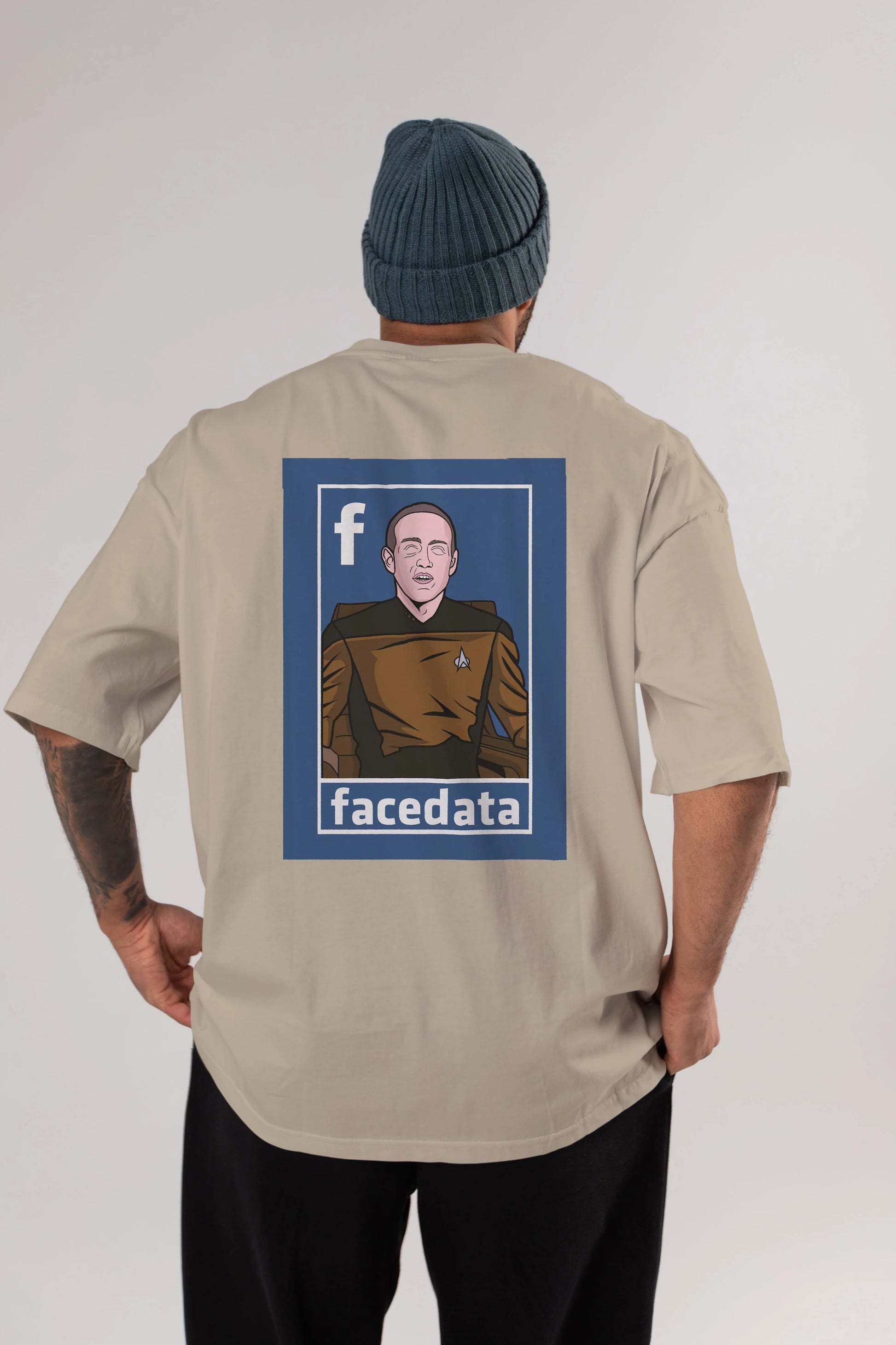 Zukerberg Data Arka Baskılı Oversize t-shirt Erkek Kadın Unisex %100 Pamuk tişort