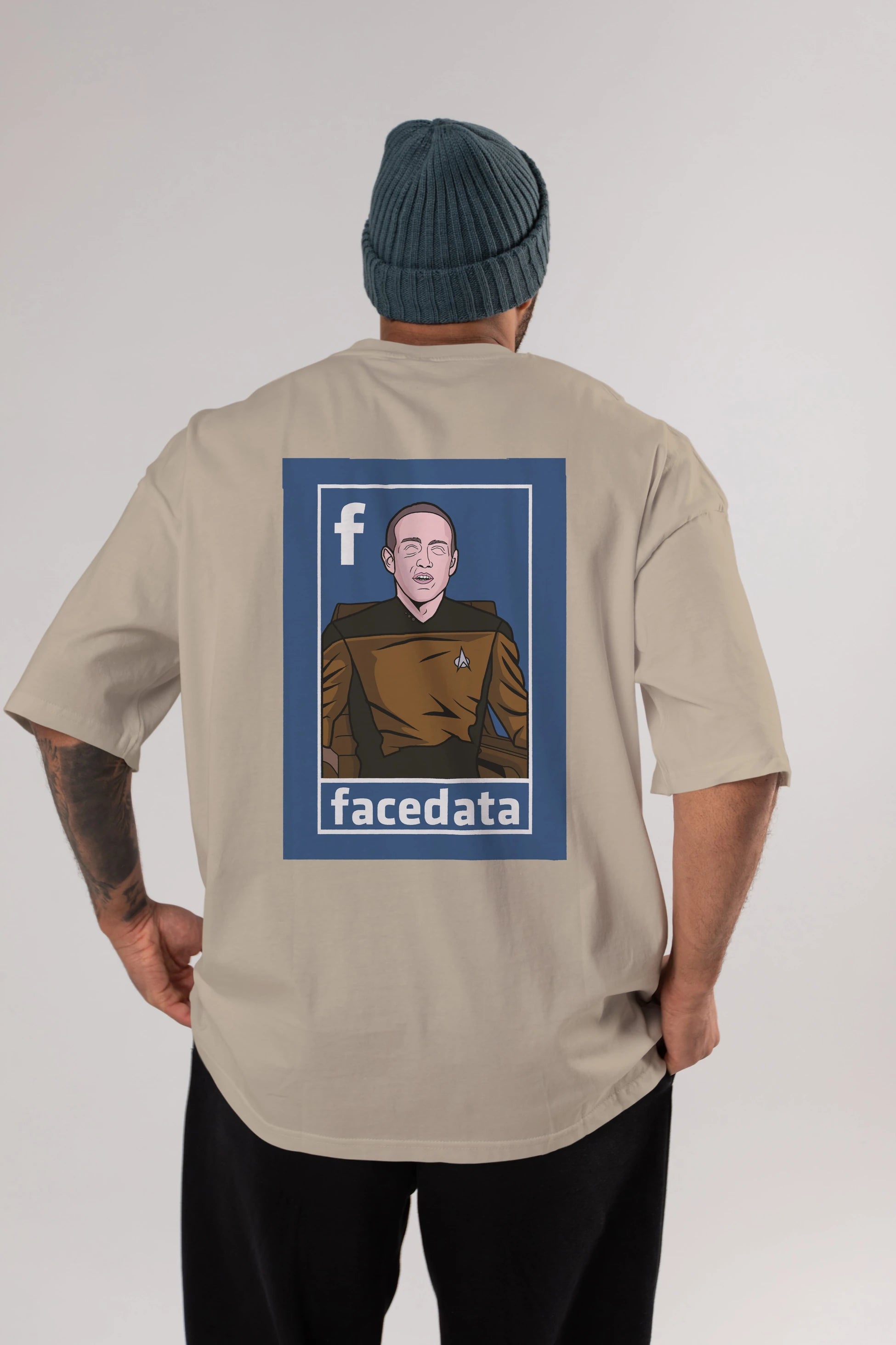 Zukerberg Data Arka Baskılı Oversize t-shirt Erkek Kadın Unisex %100 Pamuk tişort