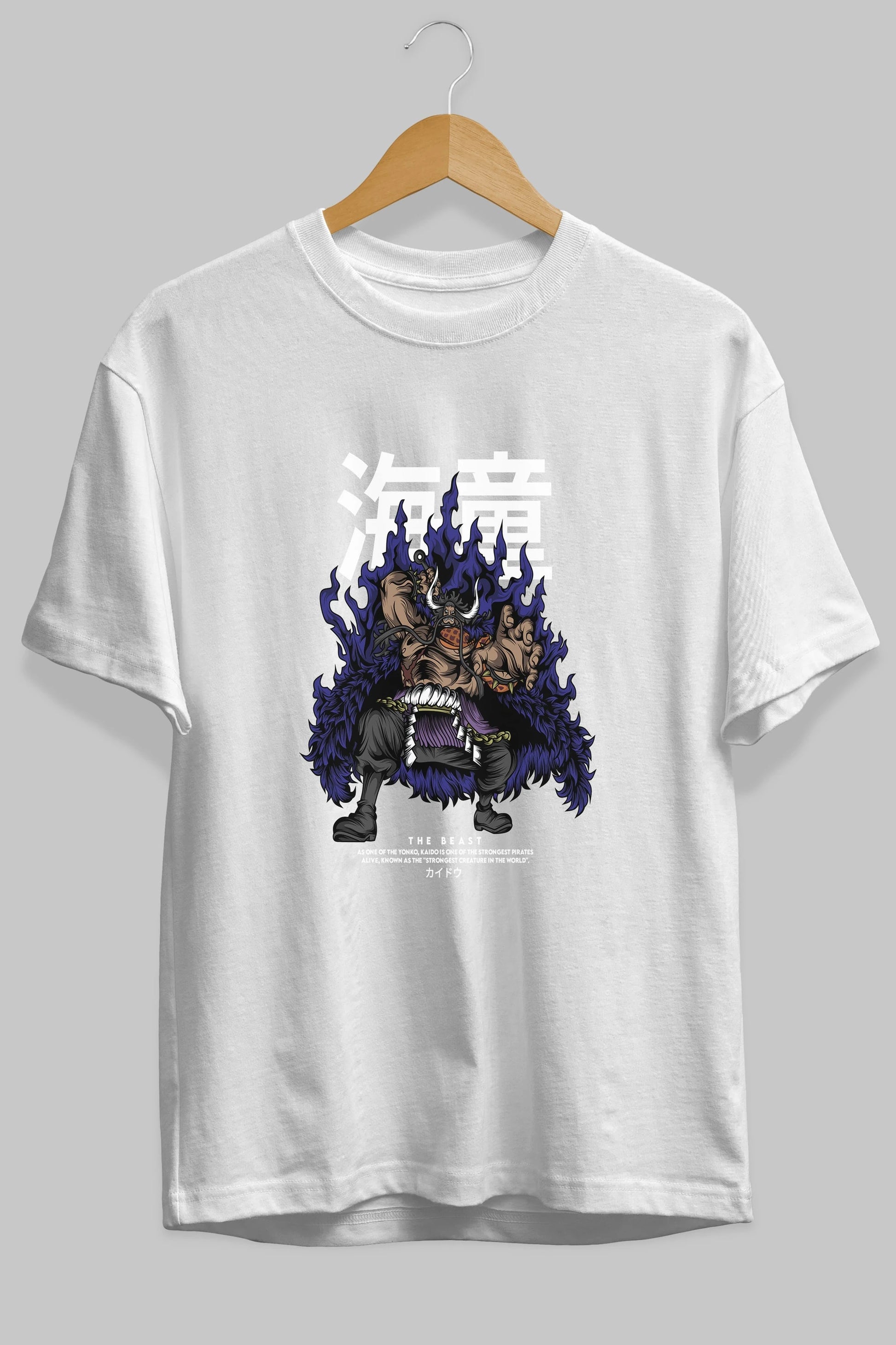 Kaido Anime Ön Baskılı Oversize t-shirt %100 pamuk Erkek Kadın Unisex