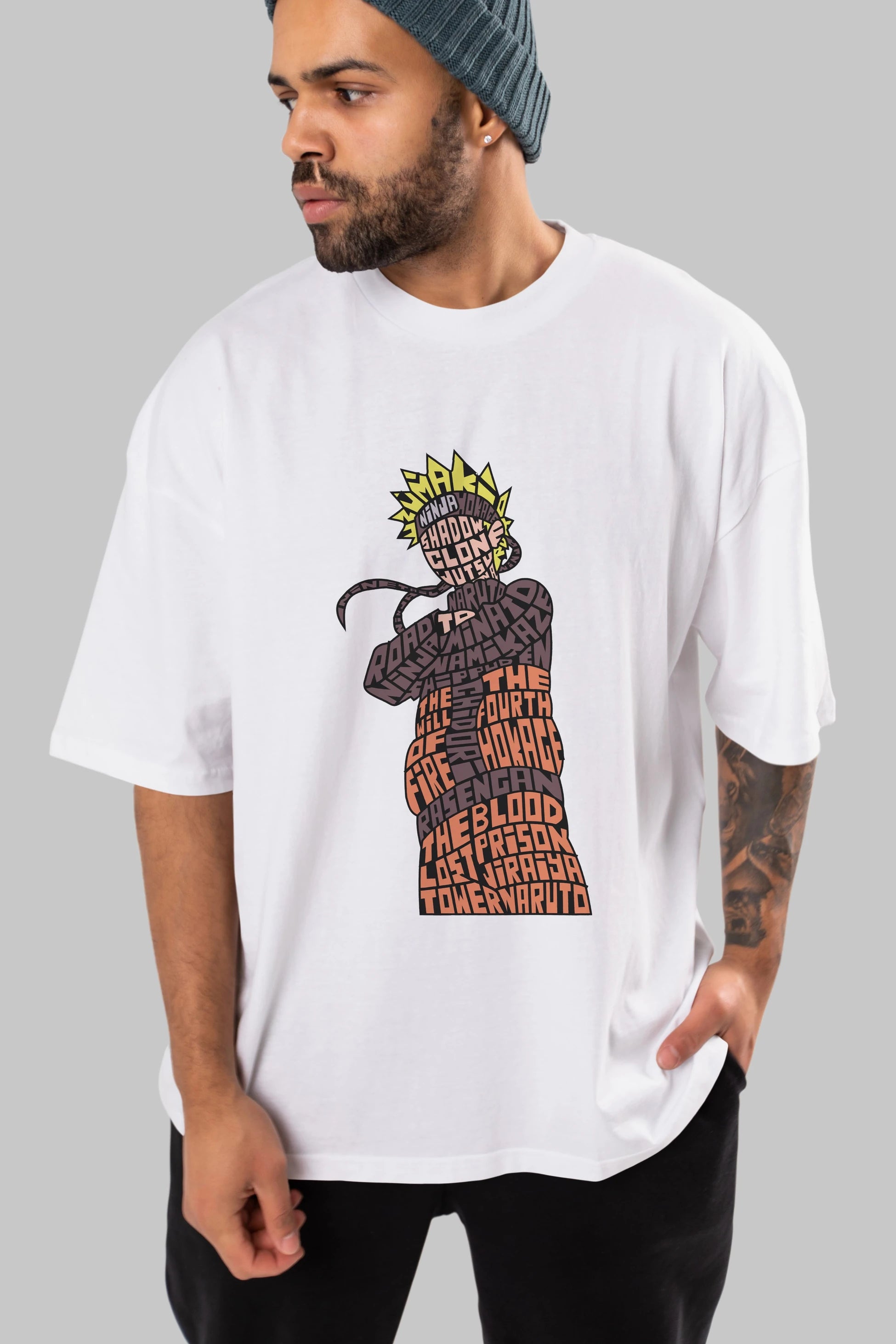 Rasengan Ön Baskılı Oversize t-shirt %100 pamuk Erkek Kadın Unisex