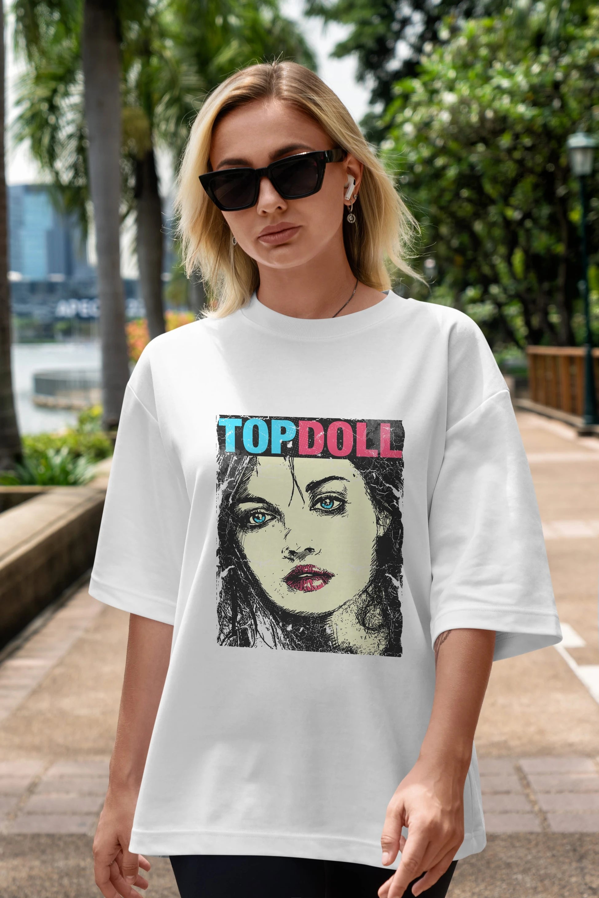 Topdoll Streetwear Ön Baskılı Oversize t-shirt Erkek Kadın Unisex