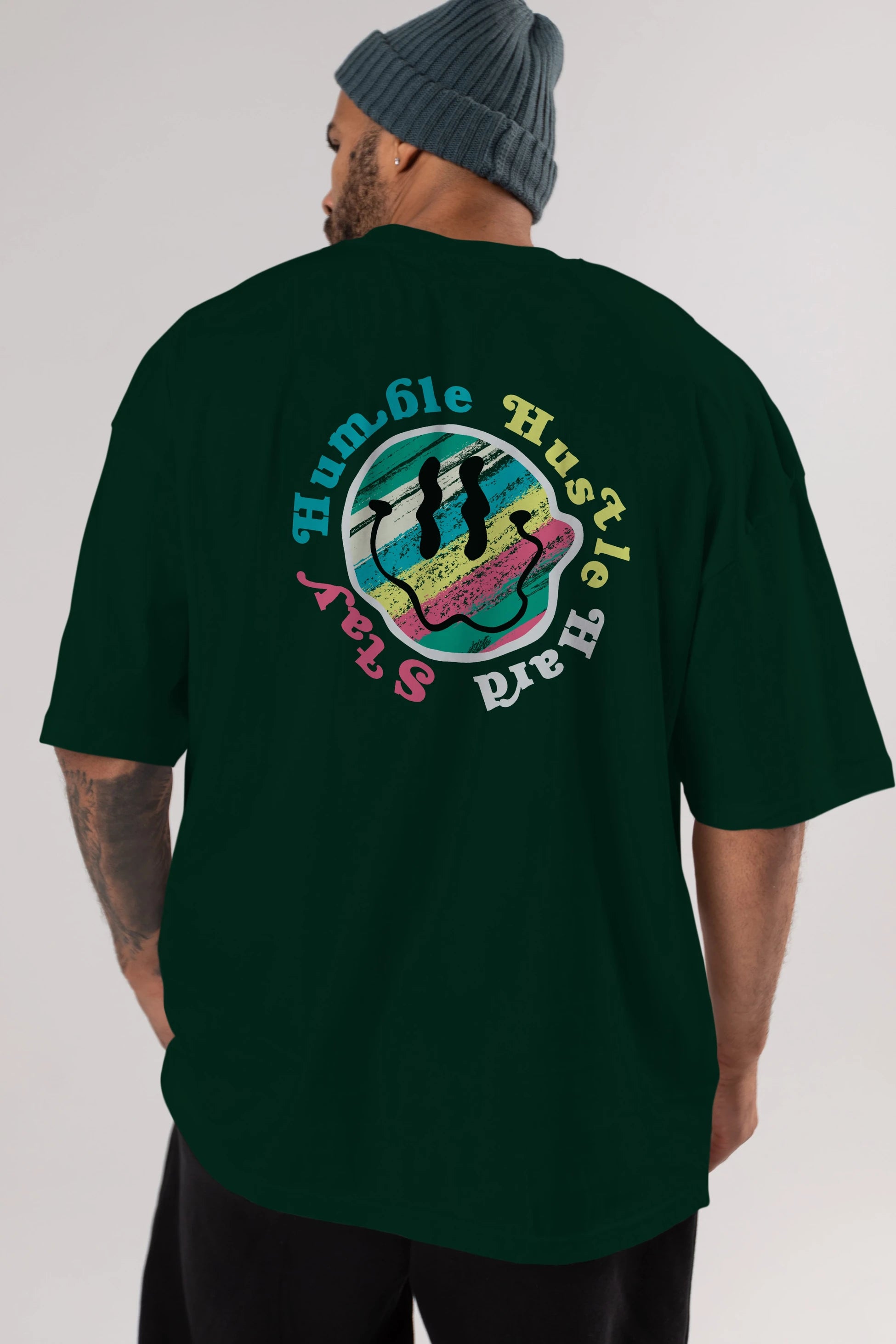 Stay Humble 2 Arka Baskılı Oversize t-shirt Erkek Kadın Unisex