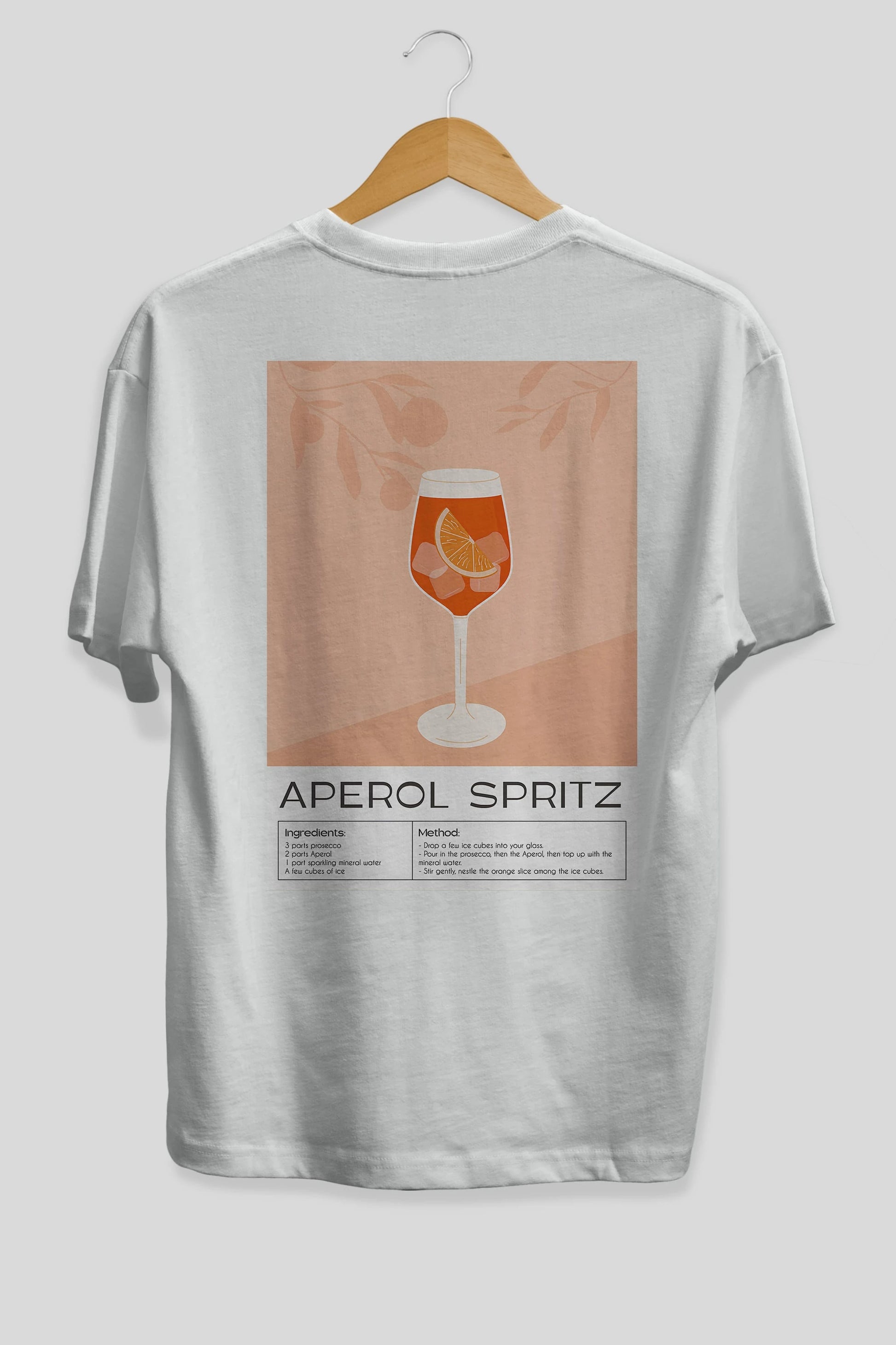 Aperol Spritz 7 Arka Baskılı Oversize t-shirt Erkek Kadın Unisex %100 Pamuk Bisiklet Yaka tişort
