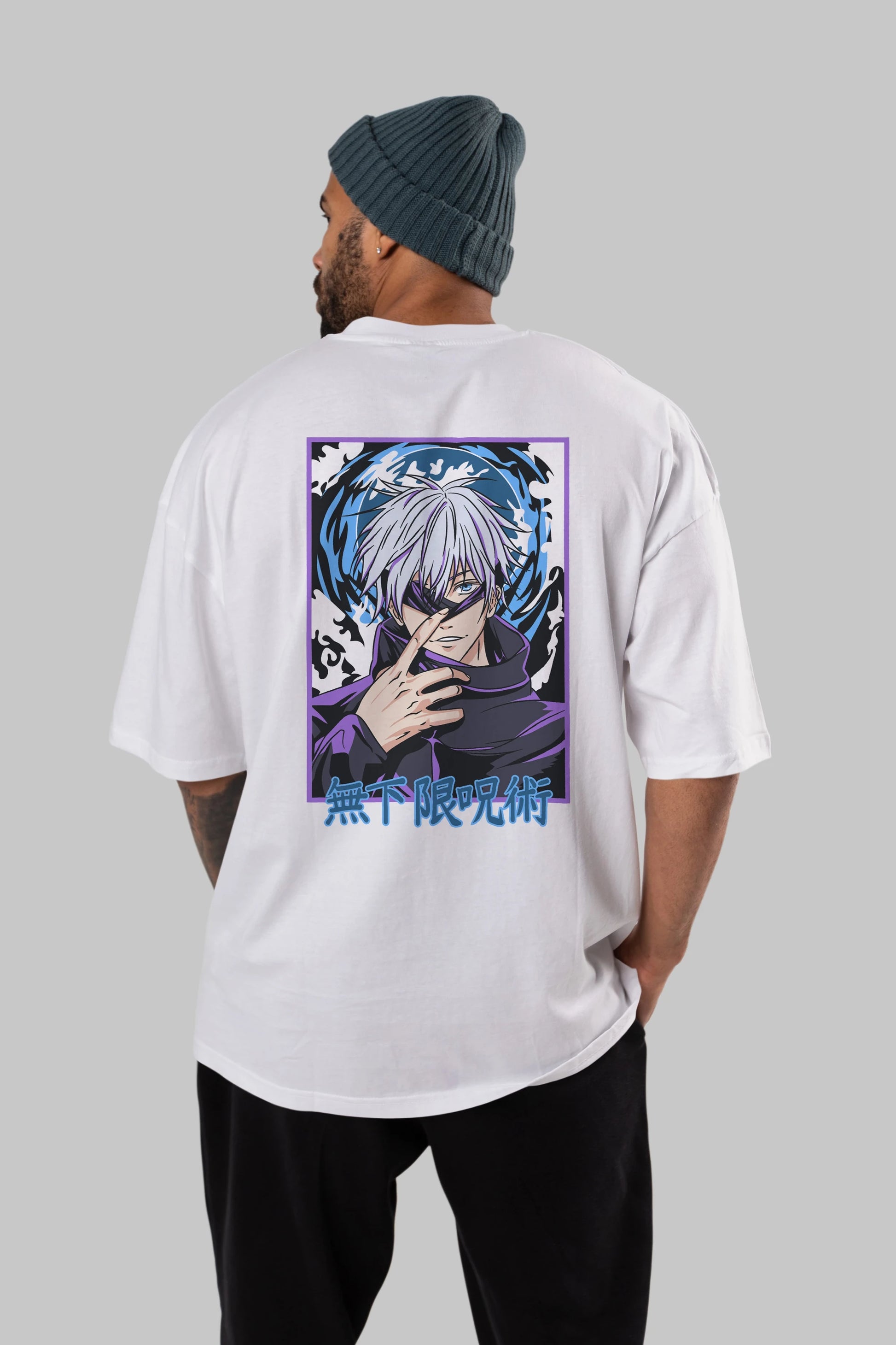 SATORU GOJO 3 Anime Arka Baskılı Oversize t-shirt Erkek Kadın Unisex