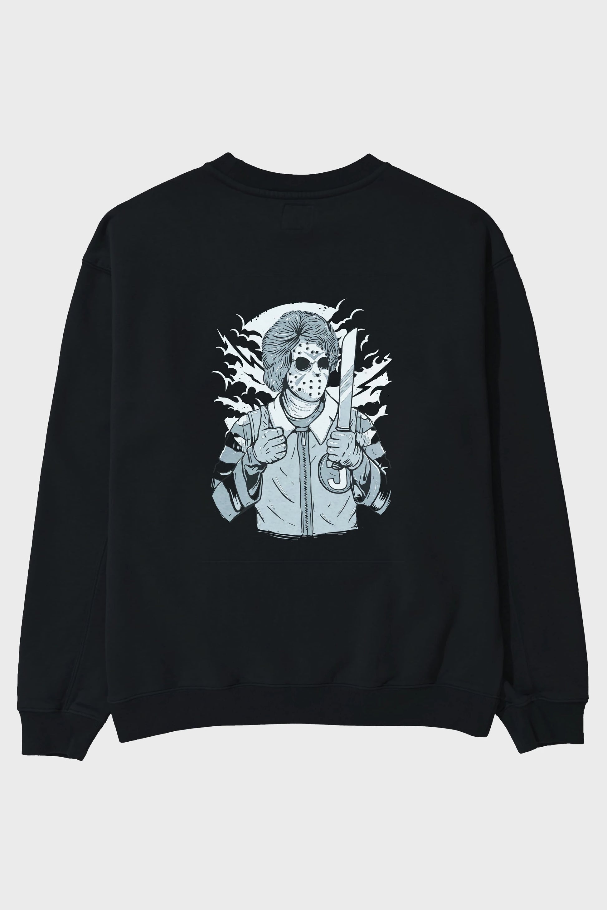 Clown Killer Arka Baskılı Oversize Sweatshirt Erkek Kadın Unisex