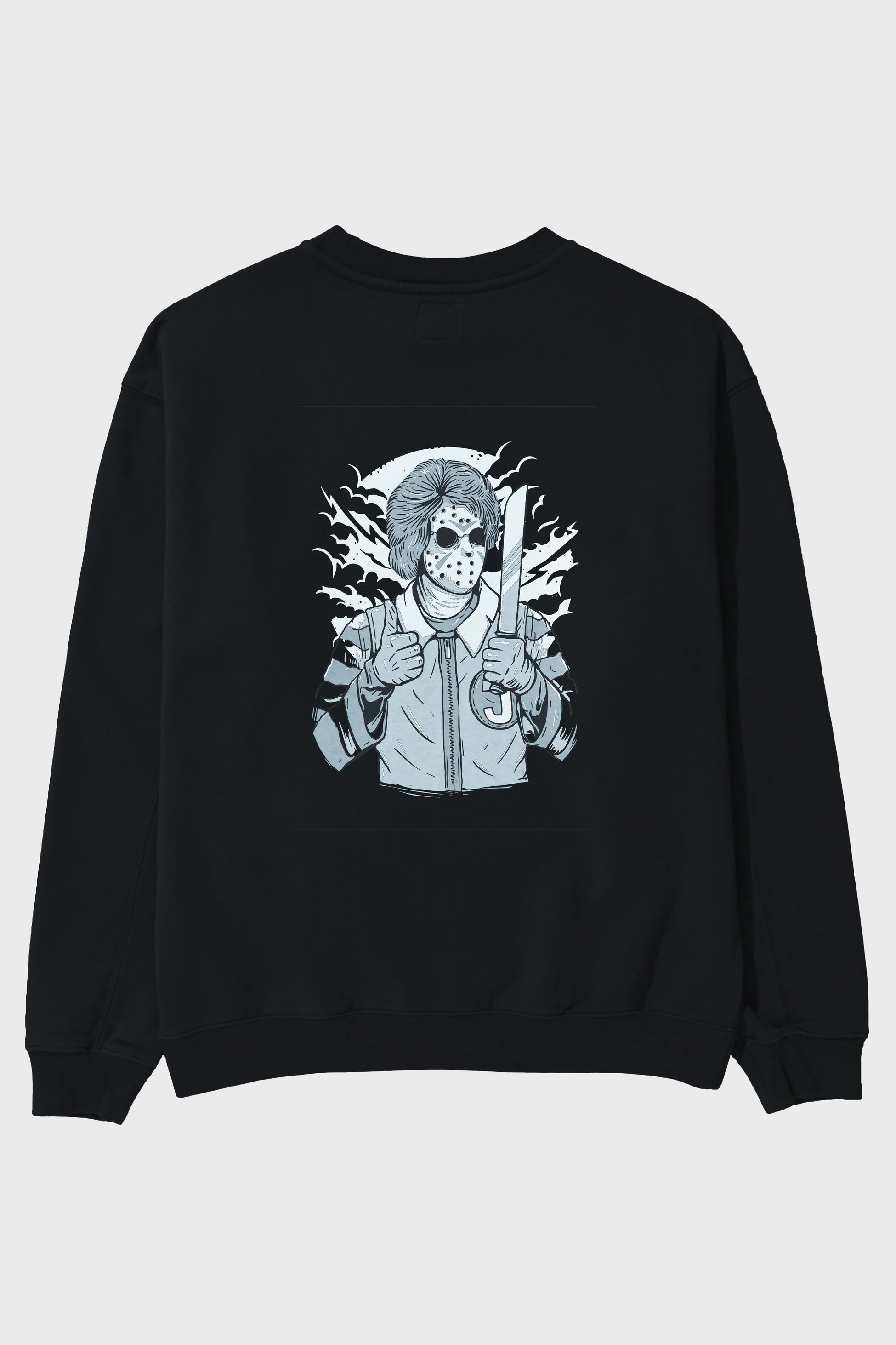Clown Killer Arka Baskılı Oversize Sweatshirt Erkek Kadın Unisex
