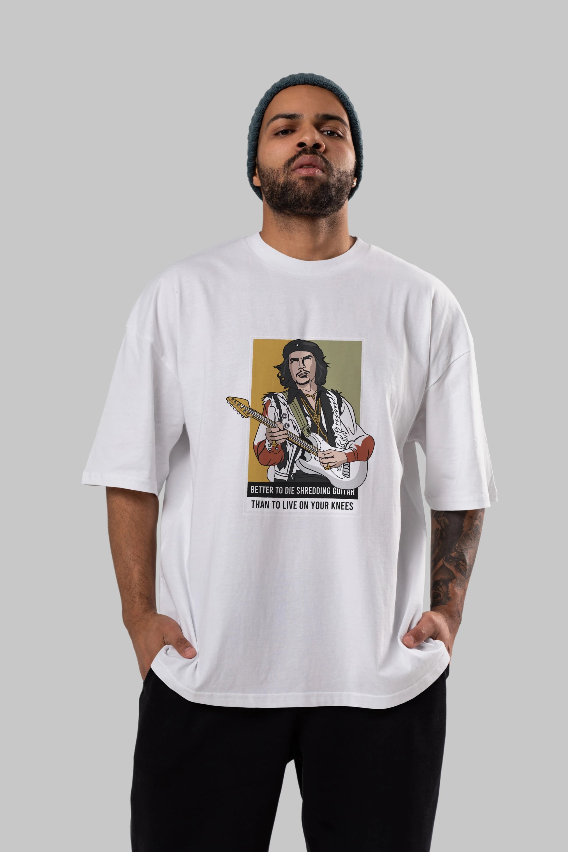 Che Guevara Hendrix Ön Baskılı Oversize t-shirt Erkek Kadın Unisex %100 Pamuk tişort