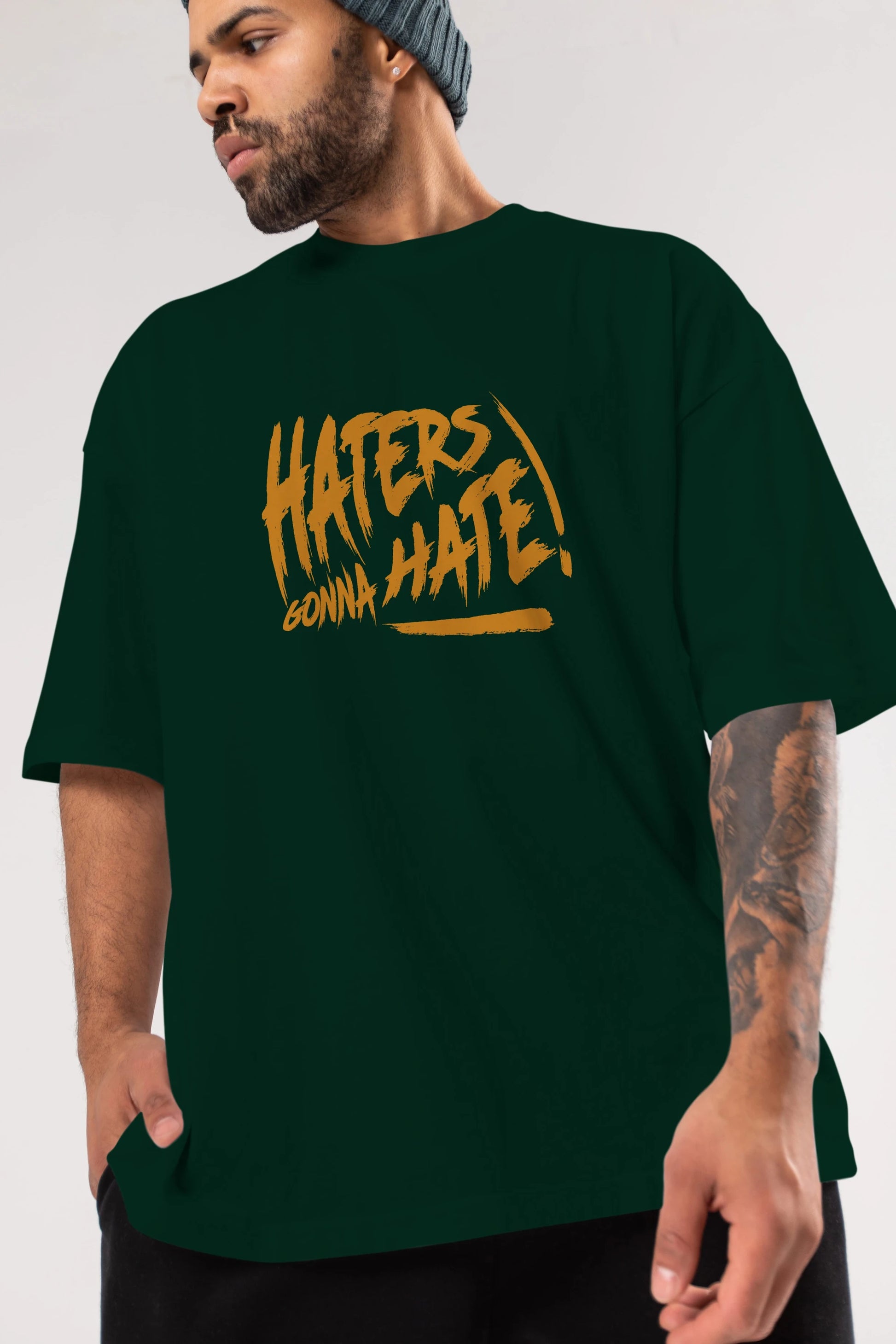 Hater Gonna Hate Ön Baskılı Oversize t-shirt Erkek Kadın Unisex