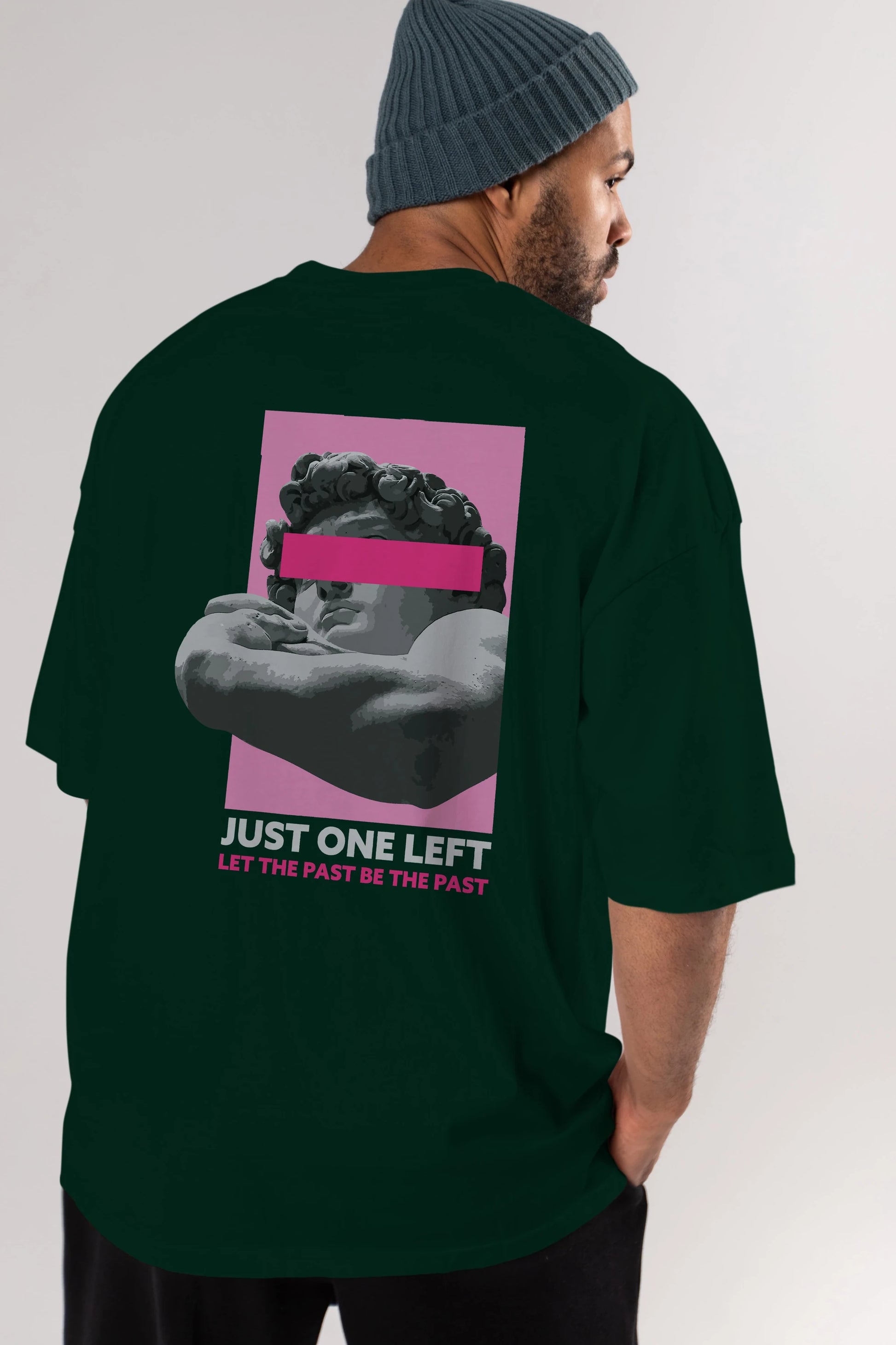 Just One Left Arka Baskılı Oversize t-shirt Erkek Kadın Unisex