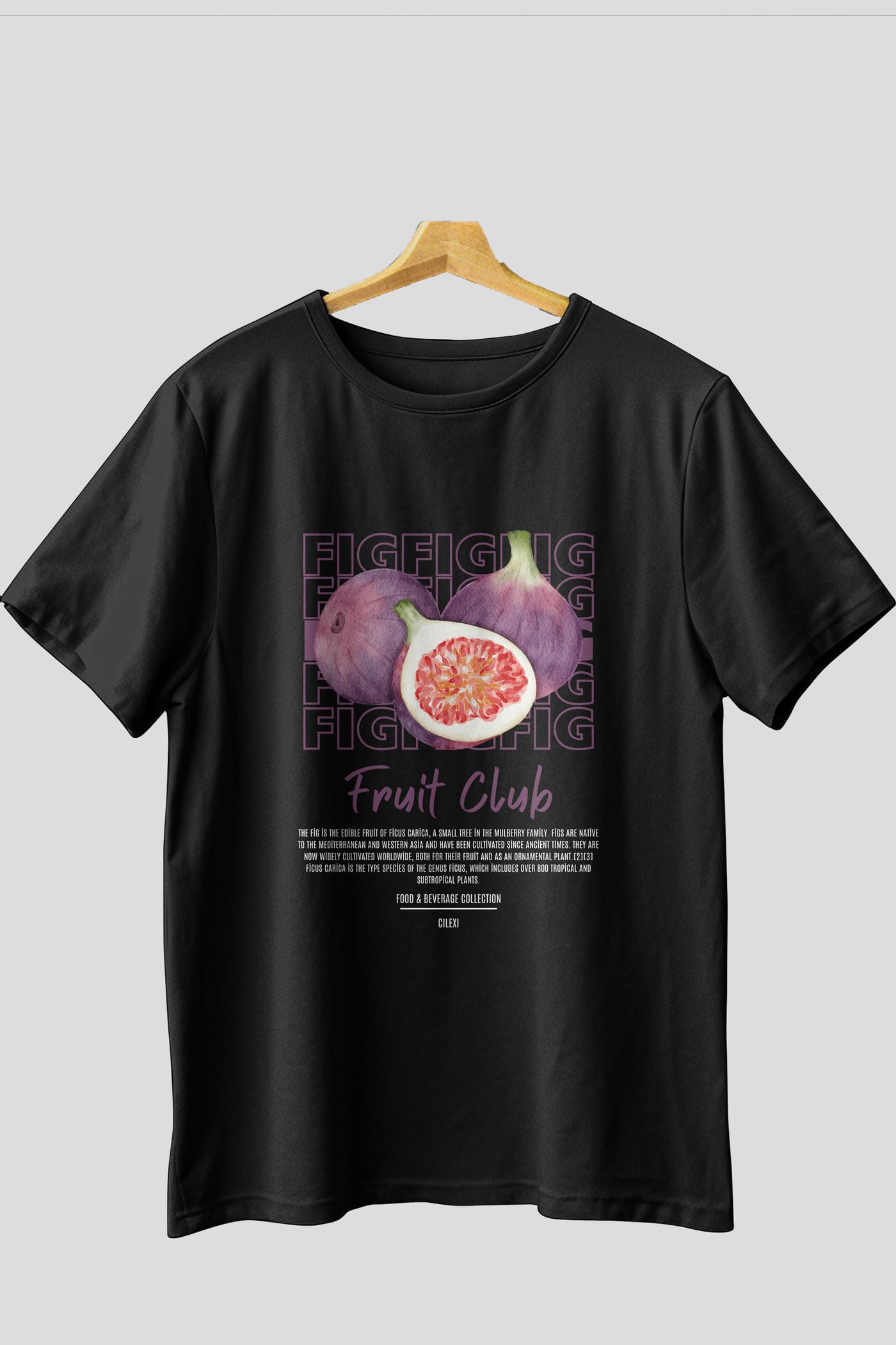 Fig Ön Baskılı Oversize t-shirt Erkek Kadın Pamuk Bisiklet Yaka tişort