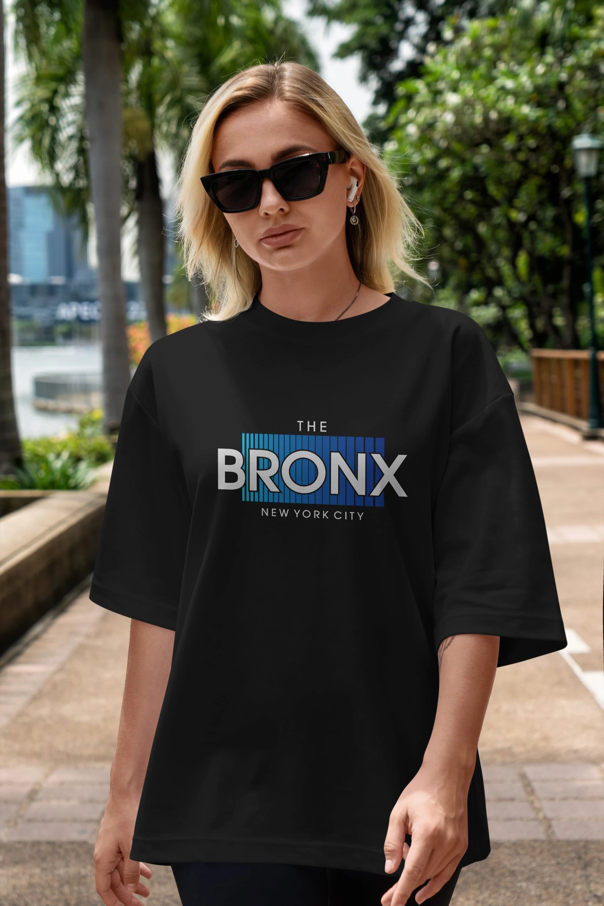 The Bronx Ön Baskılı Oversize t-shirt Erkek Kadın Unisex