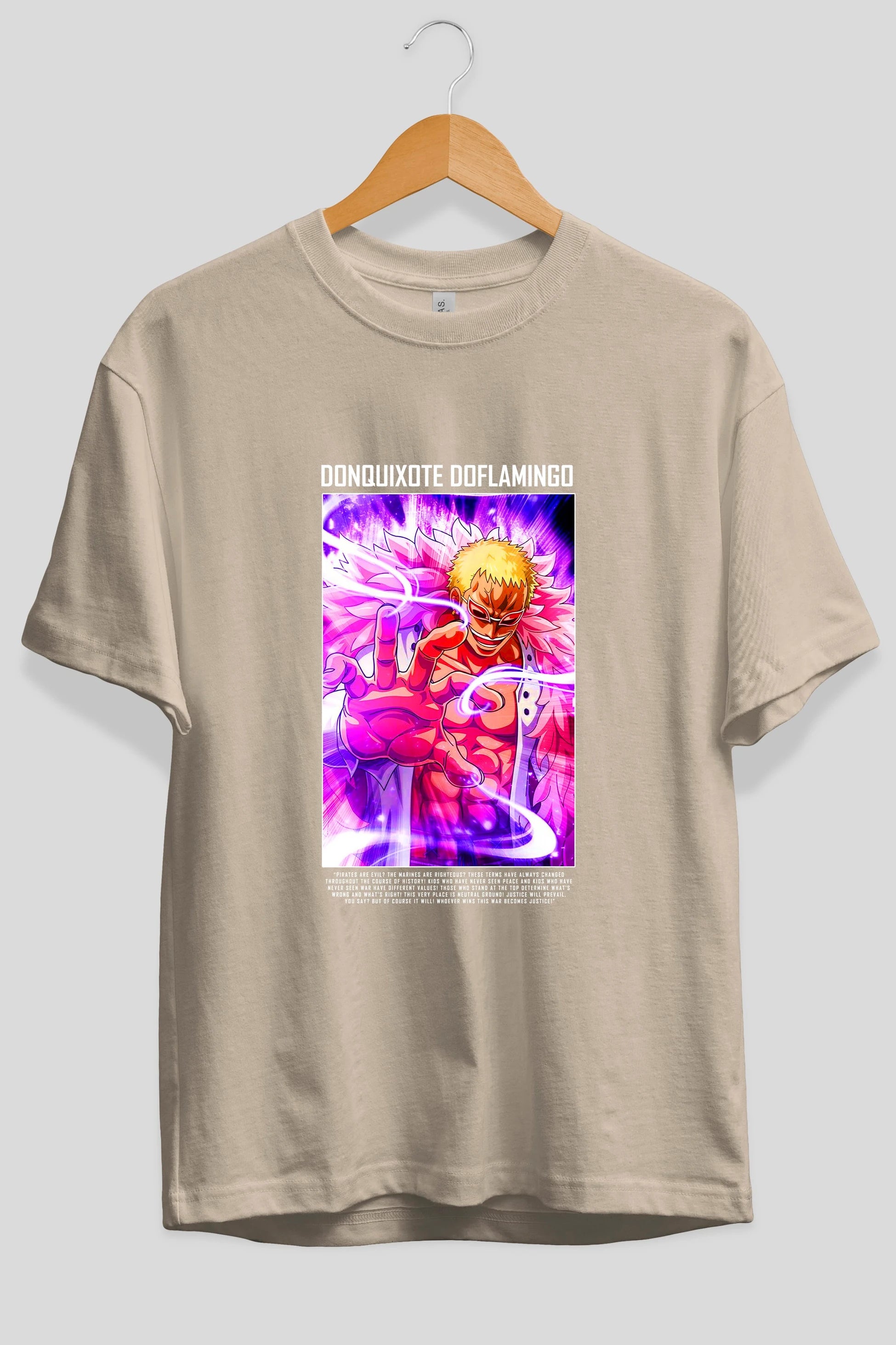 Doflamingo Anime Ön Baskılı Oversize t-shirt Erkek Kadın Unisex